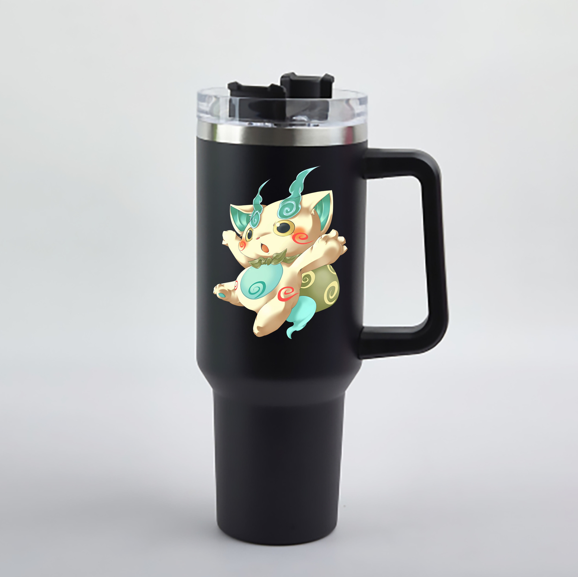 （画像用） 妖怪ウォッチ Yo-kai Watch 1200mL車用タンブラー - クリスタルステッカー（プラスチックストロー付き）