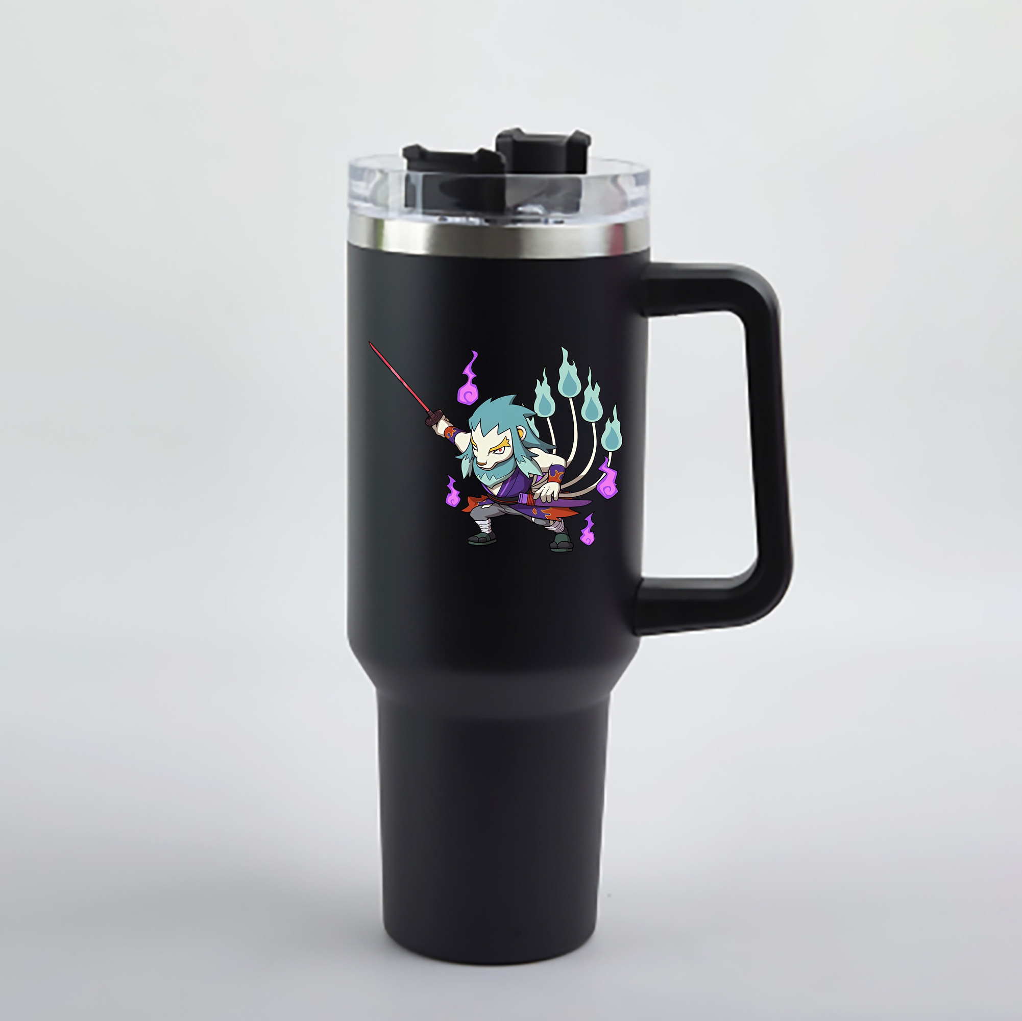 （画像用） 妖怪ウォッチ Yo-kai Watch 1200mL車用タンブラー - クリスタルステッカー（プラスチックストロー付き）