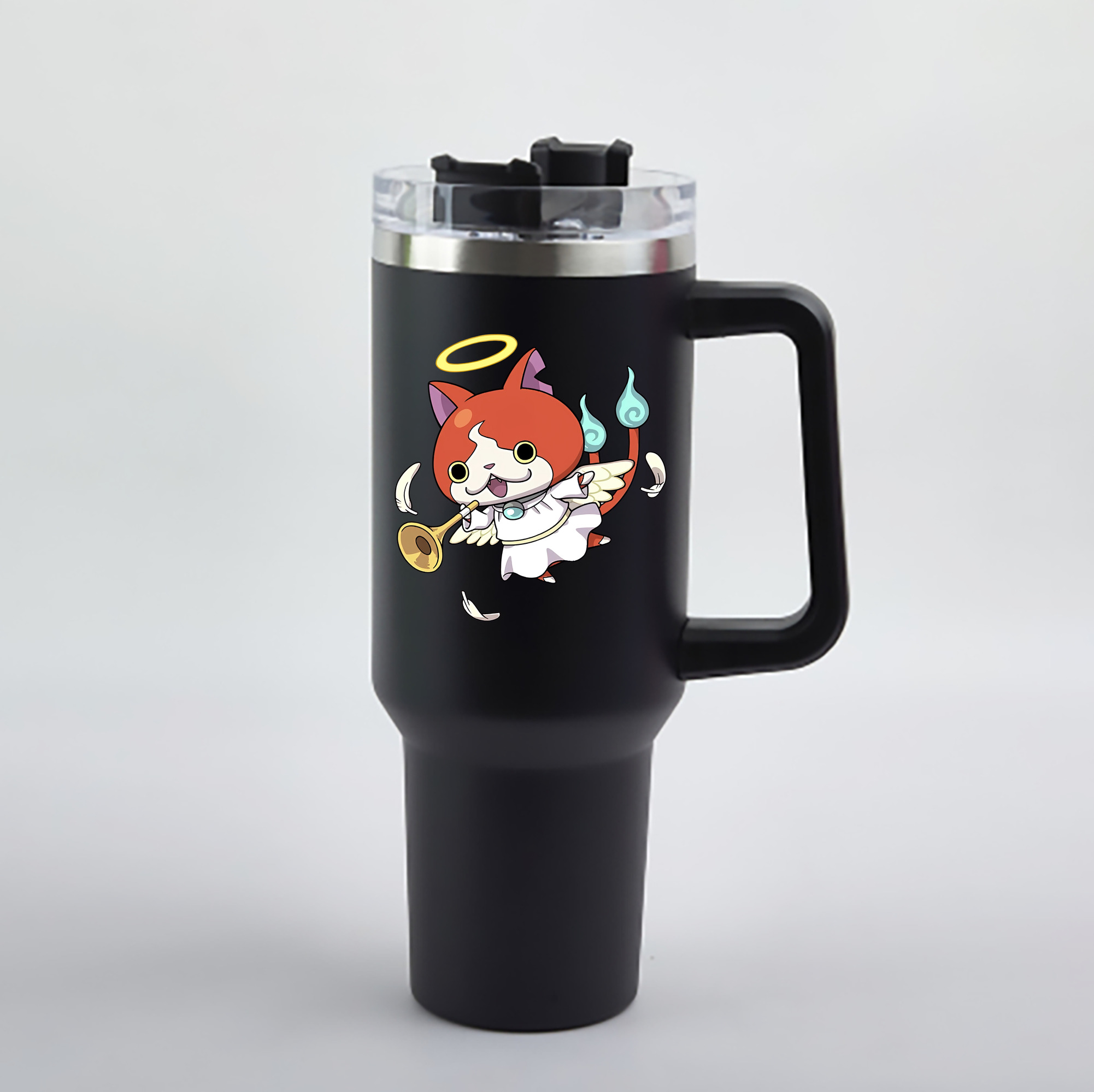 （画像用） 妖怪ウォッチ Yo-kai Watch 1200mL車用タンブラー - クリスタルステッカー（プラスチックストロー付き）