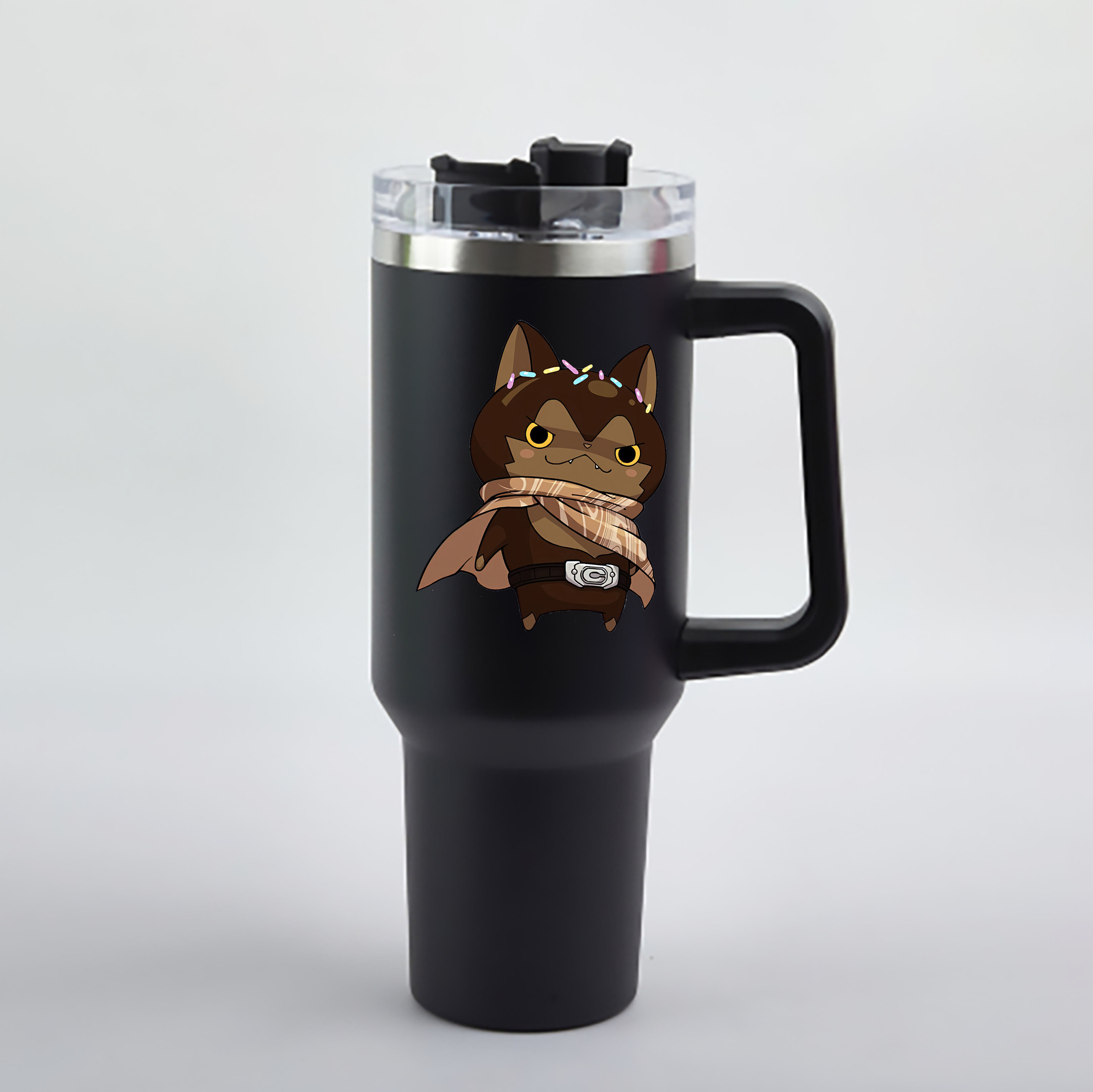 （画像用） 妖怪ウォッチ Yo-kai Watch 1200mL車用タンブラー - クリスタルステッカー（プラスチックストロー付き）
