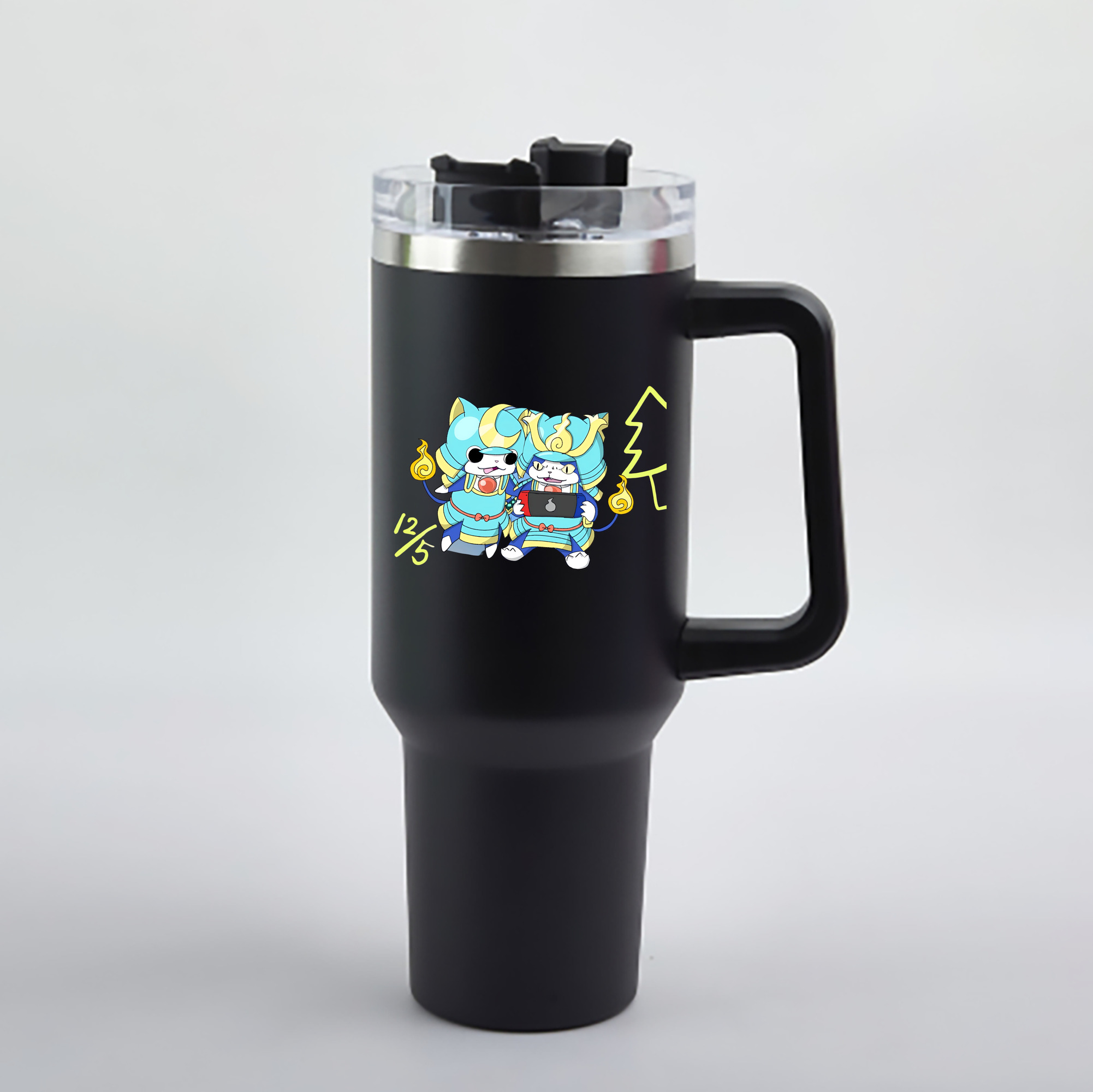 （画像用） 妖怪ウォッチ Yo-kai Watch 1200mL車用タンブラー - クリスタルステッカー（プラスチックストロー付き）