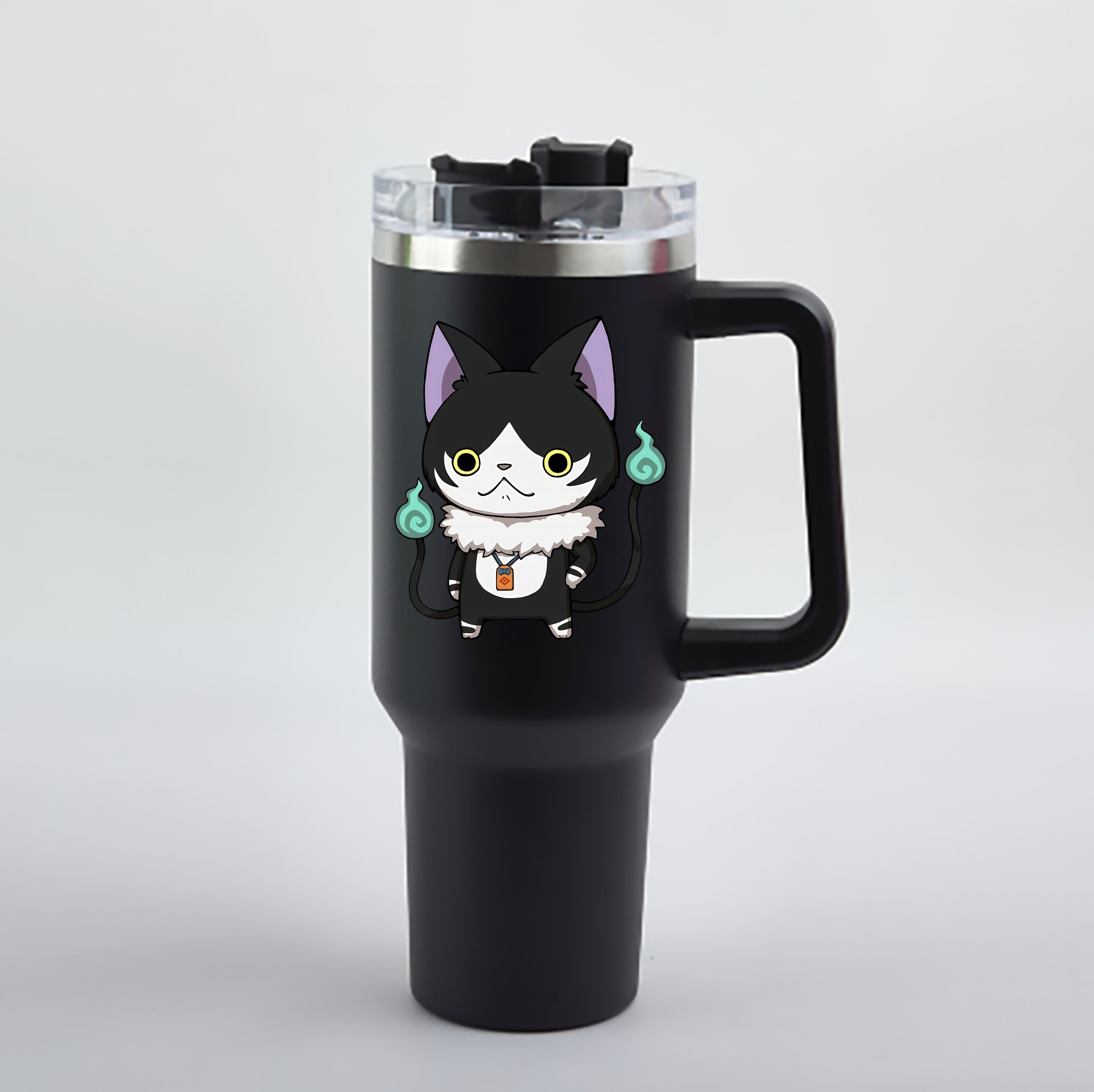 （画像用） 妖怪ウォッチ Yo-kai Watch 1200mL車用タンブラー - クリスタルステッカー（プラスチックストロー付き）