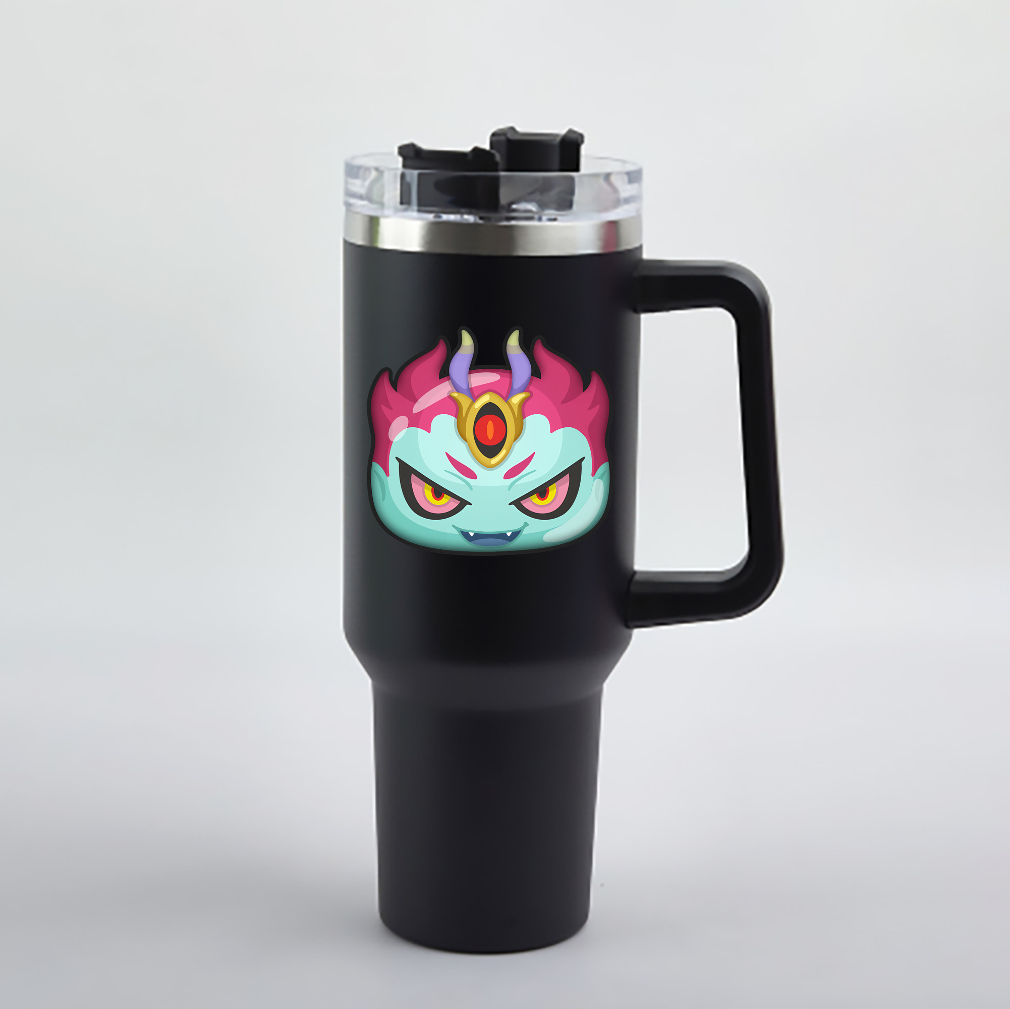 （画像用） 妖怪ウォッチ Yo-kai Watch 1200mL車用タンブラー - クリスタルステッカー（プラスチックストロー付き）