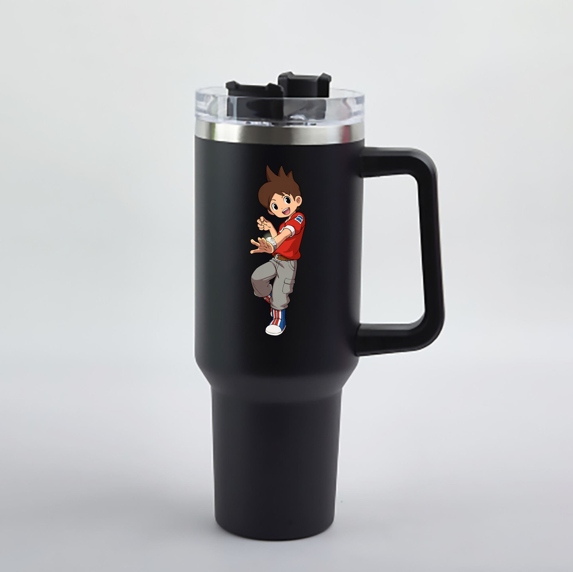 （画像用） 妖怪ウォッチ Yo-kai Watch 1200mL車用タンブラー - クリスタルステッカー（プラスチックストロー付き）