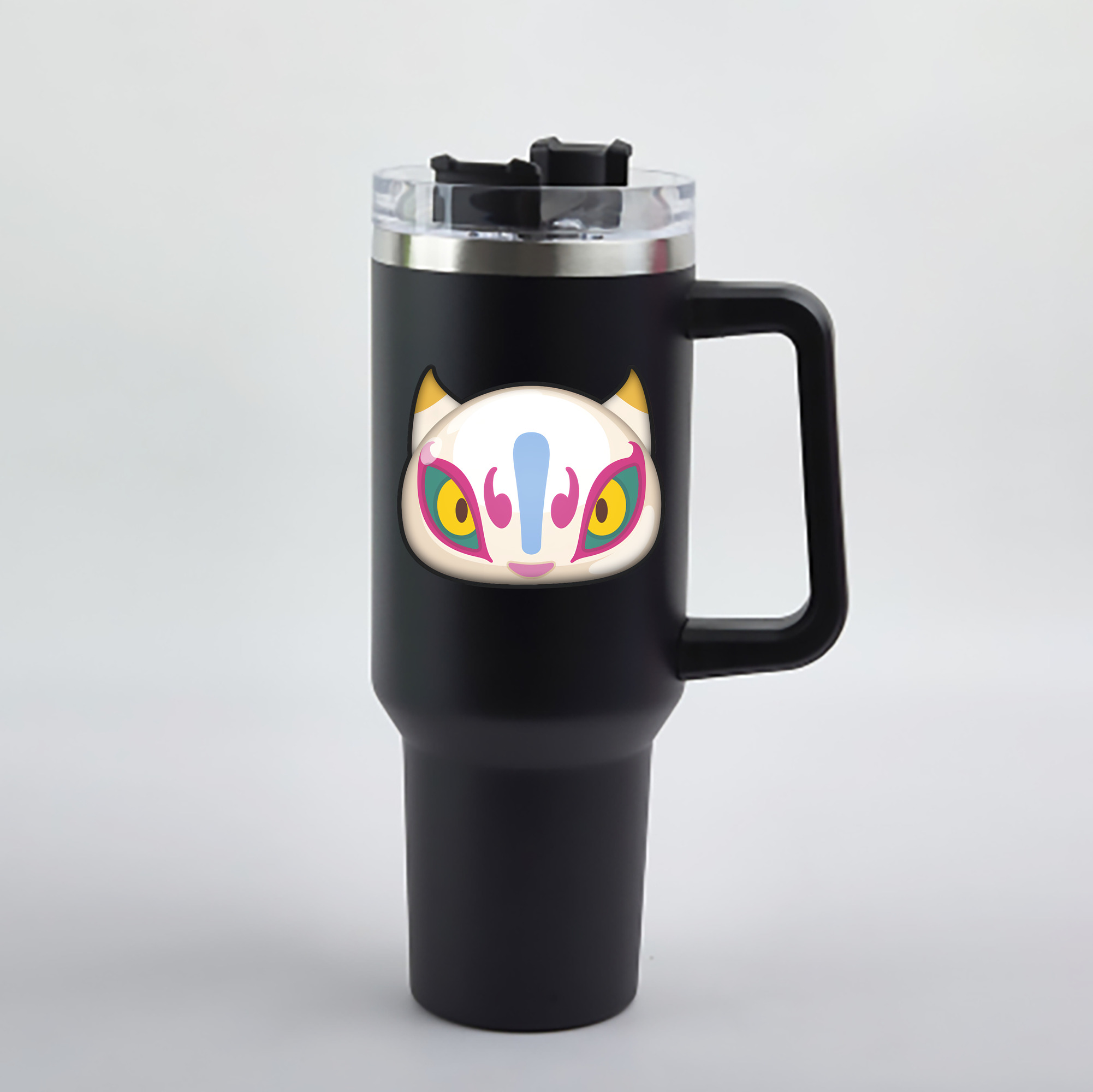 （画像用） 妖怪ウォッチ Yo-kai Watch 1200mL車用タンブラー - クリスタルステッカー（プラスチックストロー付き）