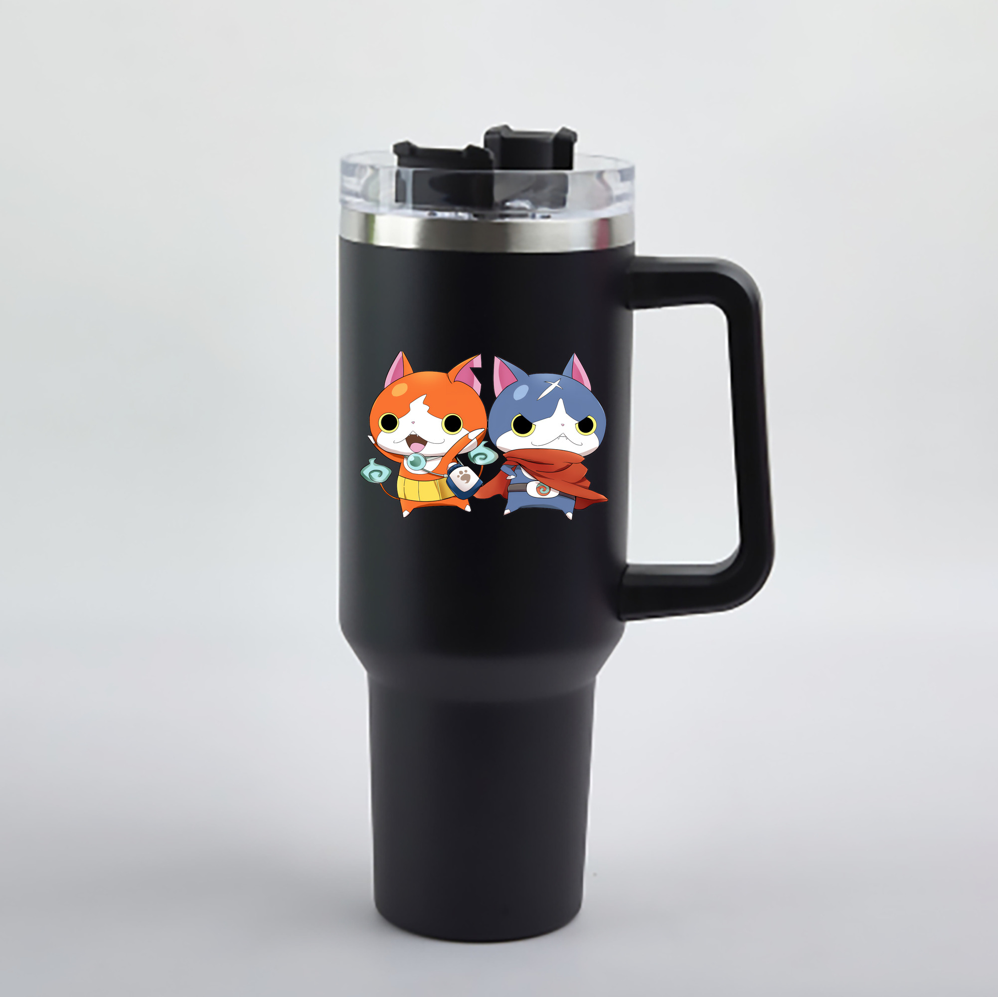 （画像用） 妖怪ウォッチ Yo-kai Watch 1200mL車用タンブラー - クリスタルステッカー（プラスチックストロー付き）