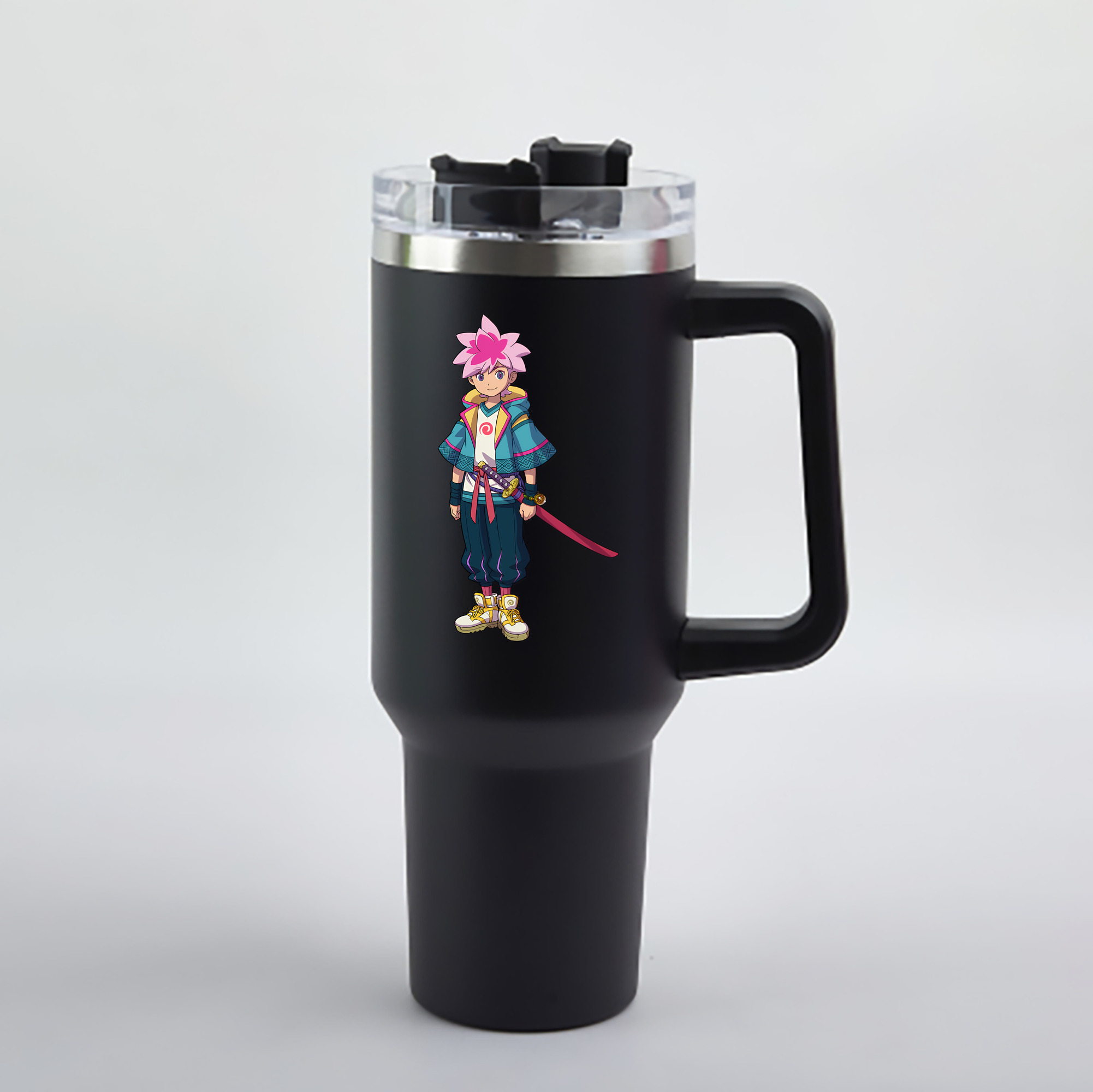 （画像用） 妖怪ウォッチ Yo-kai Watch 1200mL車用タンブラー - クリスタルステッカー（プラスチックストロー付き）