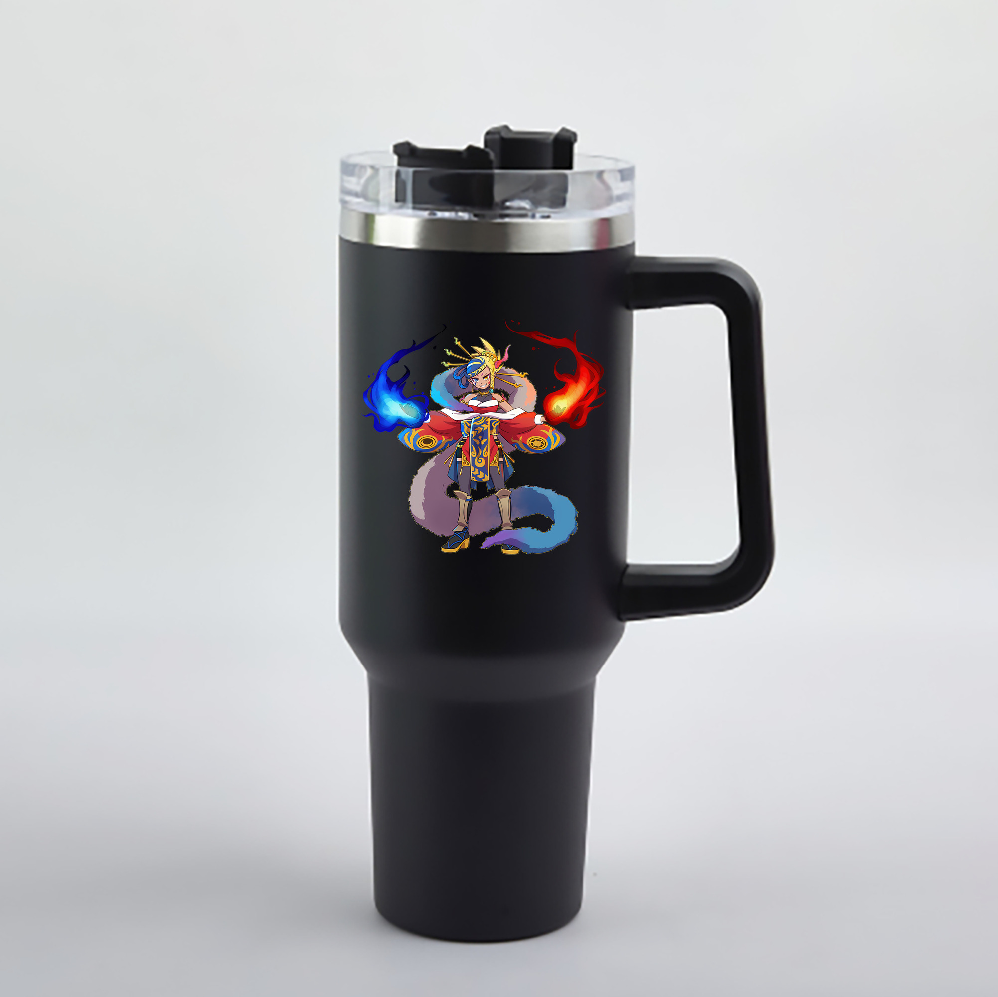 （画像用） 妖怪ウォッチ Yo-kai Watch 1200mL車用タンブラー - クリスタルステッカー（プラスチックストロー付き）