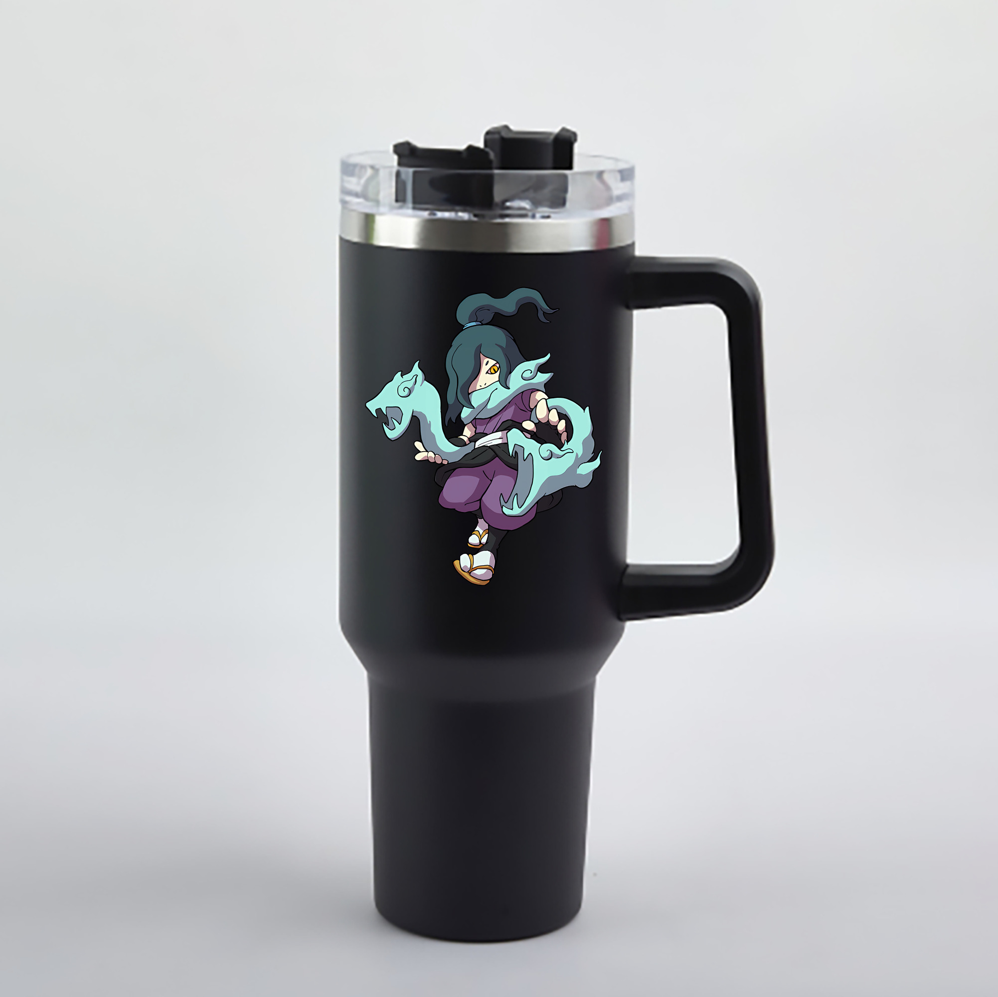（画像用） 妖怪ウォッチ Yo-kai Watch 1200mL車用タンブラー - クリスタルステッカー（プラスチックストロー付き）