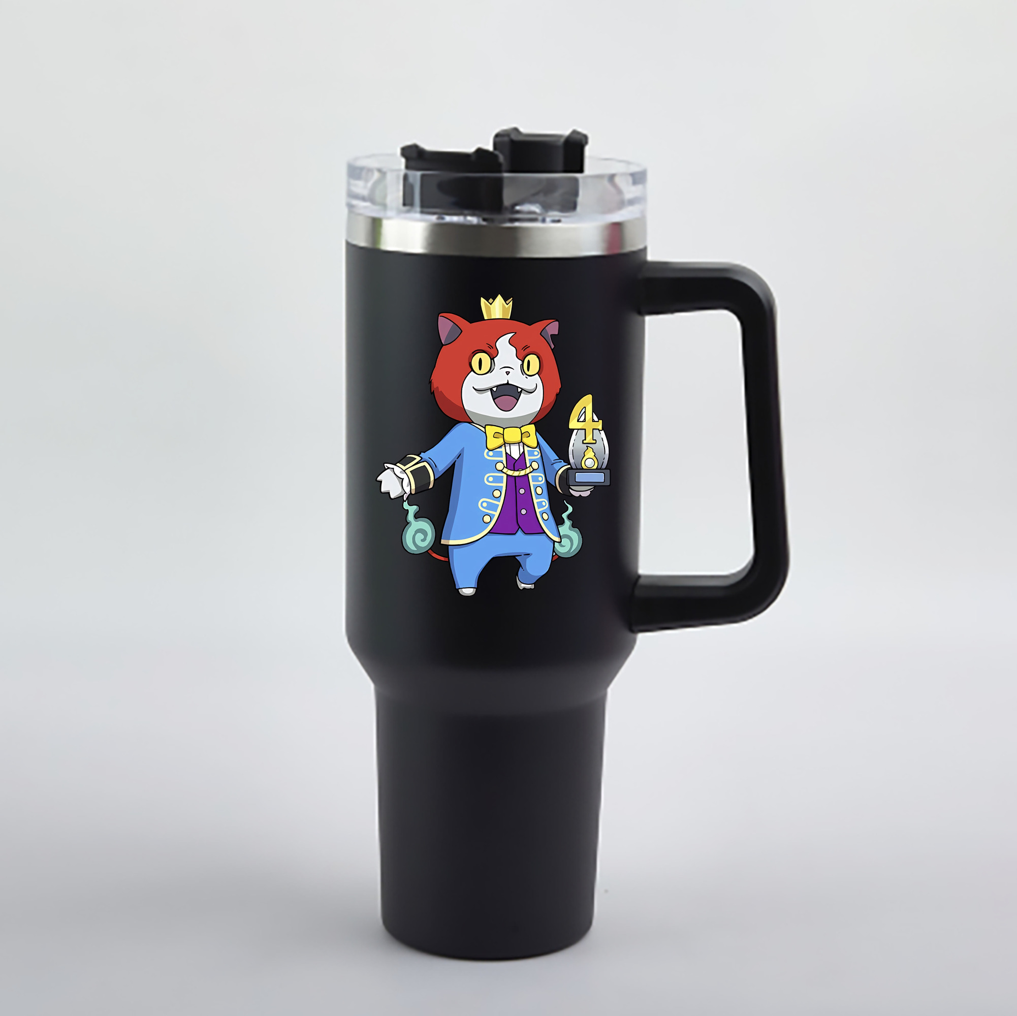 （画像用） 妖怪ウォッチ Yo-kai Watch 1200mL車用タンブラー - クリスタルステッカー（プラスチックストロー付き）