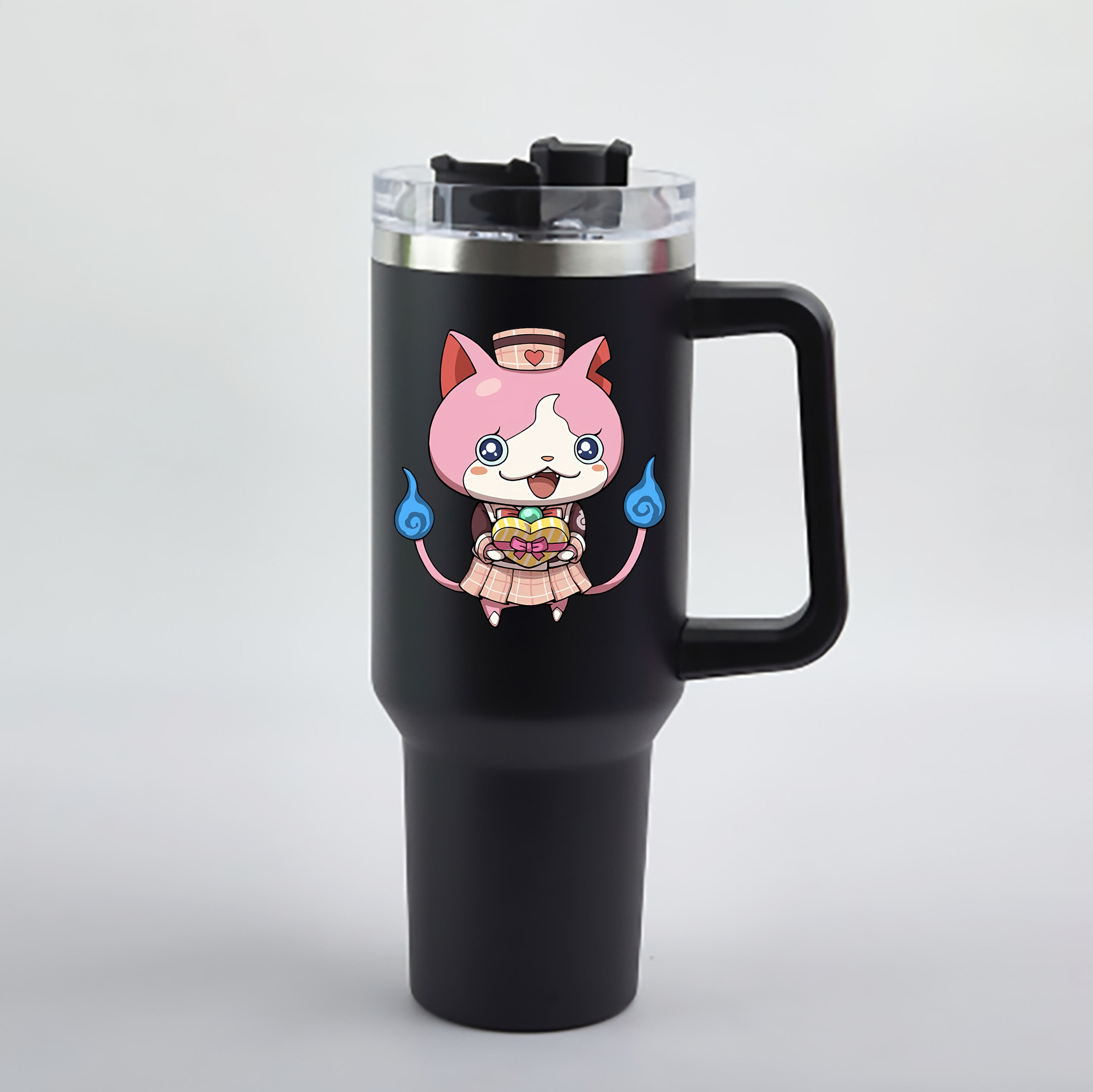 （画像用） 妖怪ウォッチ Yo-kai Watch 1200mL車用タンブラー - クリスタルステッカー（プラスチックストロー付き）