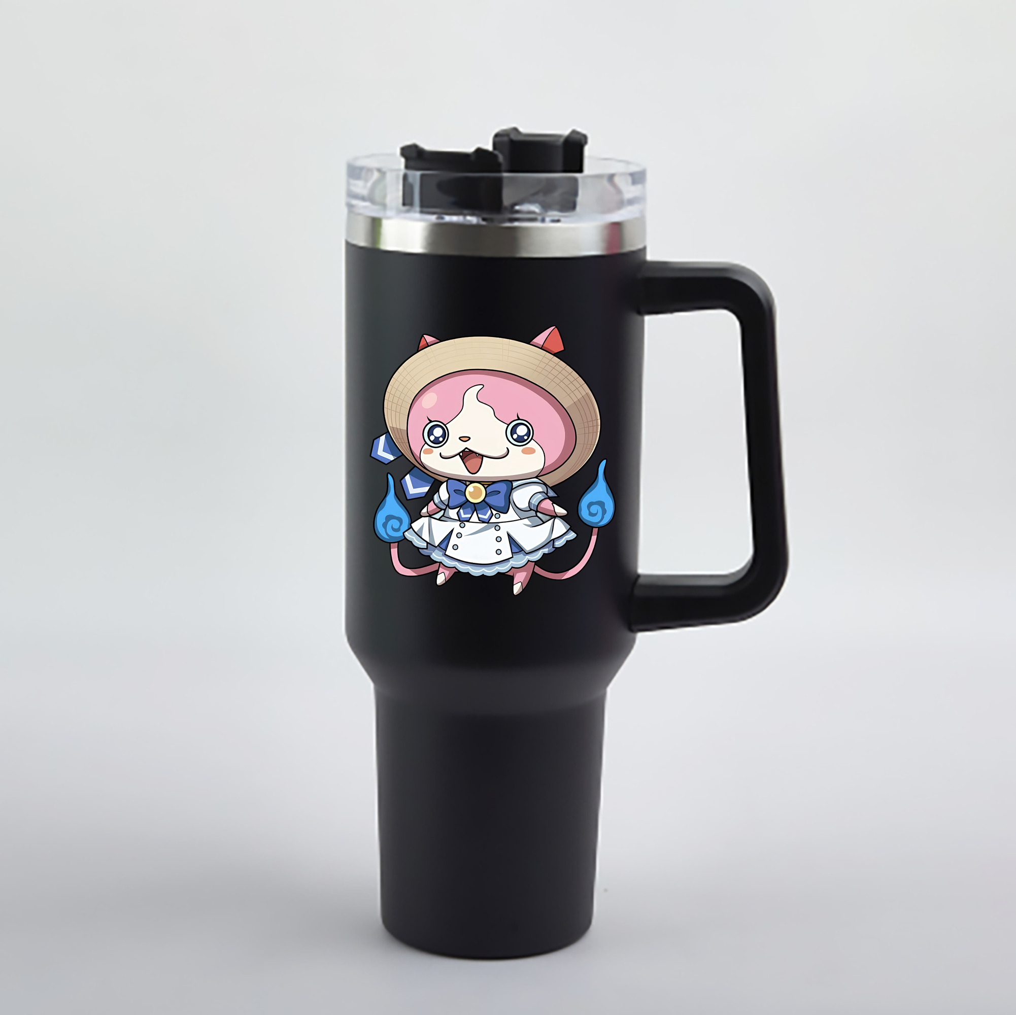 （画像用） 妖怪ウォッチ Yo-kai Watch 1200mL車用タンブラー - クリスタルステッカー（プラスチックストロー付き）