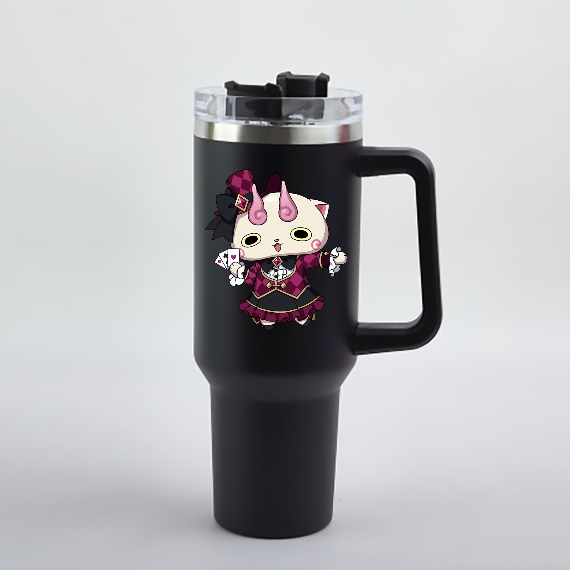 （画像用） 妖怪ウォッチ Yo-kai Watch 1200mL車用タンブラー - クリスタルステッカー（プラスチックストロー付き）