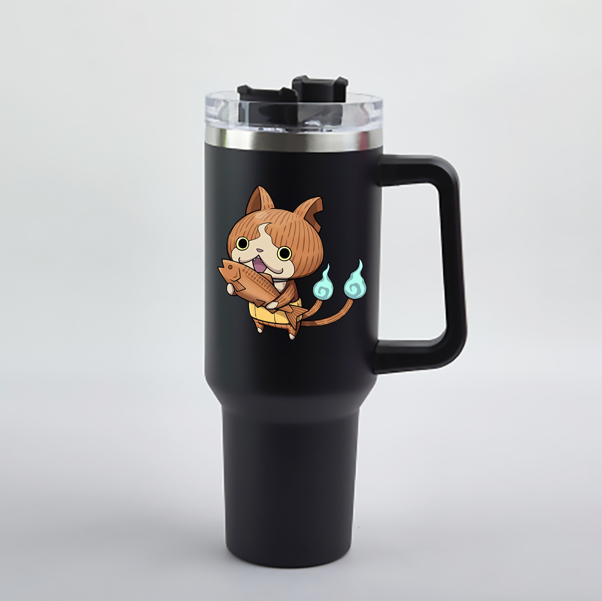 （画像用） 妖怪ウォッチ Yo-kai Watch 1200mL車用タンブラー - クリスタルステッカー（プラスチックストロー付き）