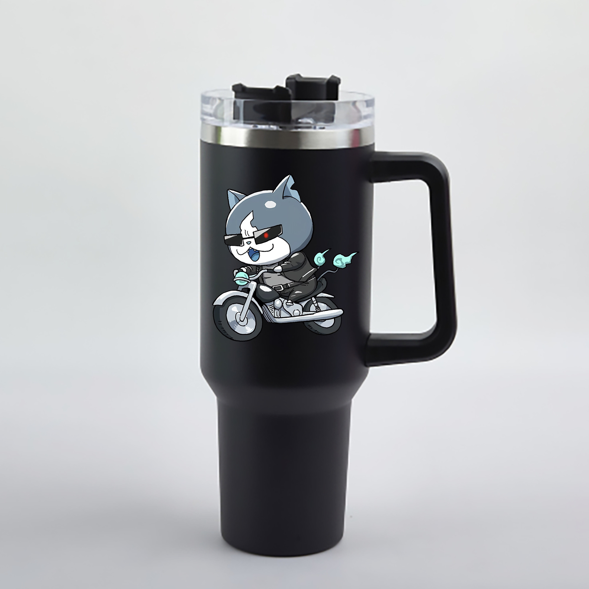 （画像用） 妖怪ウォッチ Yo-kai Watch 1200mL車用タンブラー - クリスタルステッカー（プラスチックストロー付き）