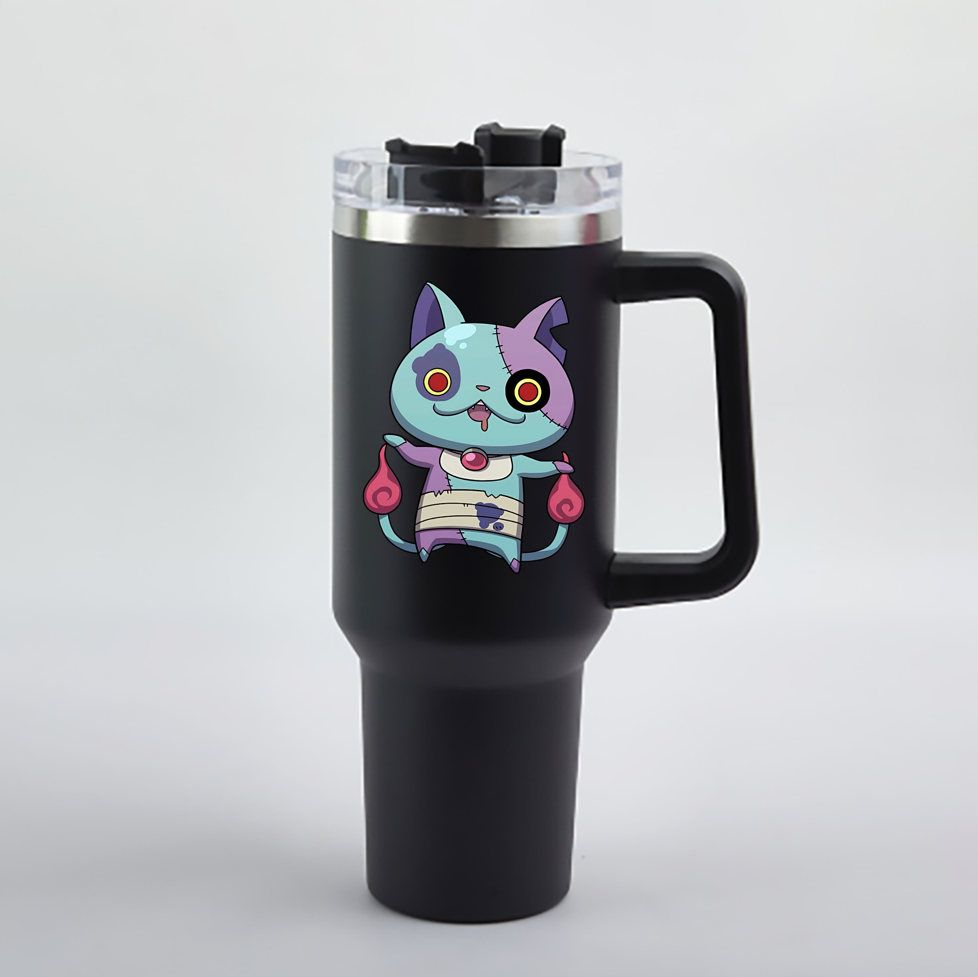（画像用） 妖怪ウォッチ Yo-kai Watch 1200mL車用タンブラー - クリスタルステッカー（プラスチックストロー付き）