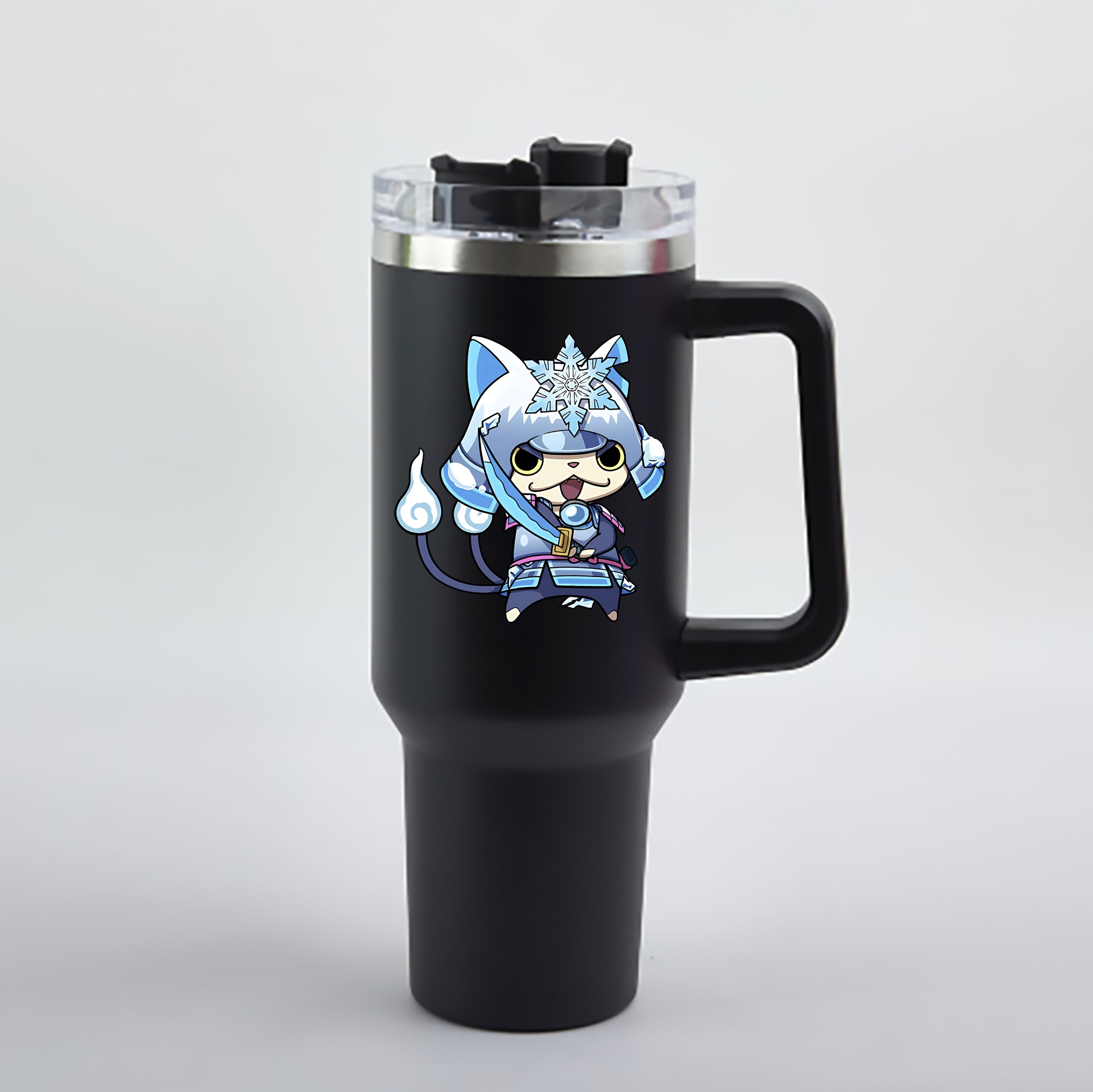 （画像用） 妖怪ウォッチ Yo-kai Watch 1200mL車用タンブラー - クリスタルステッカー（プラスチックストロー付き）