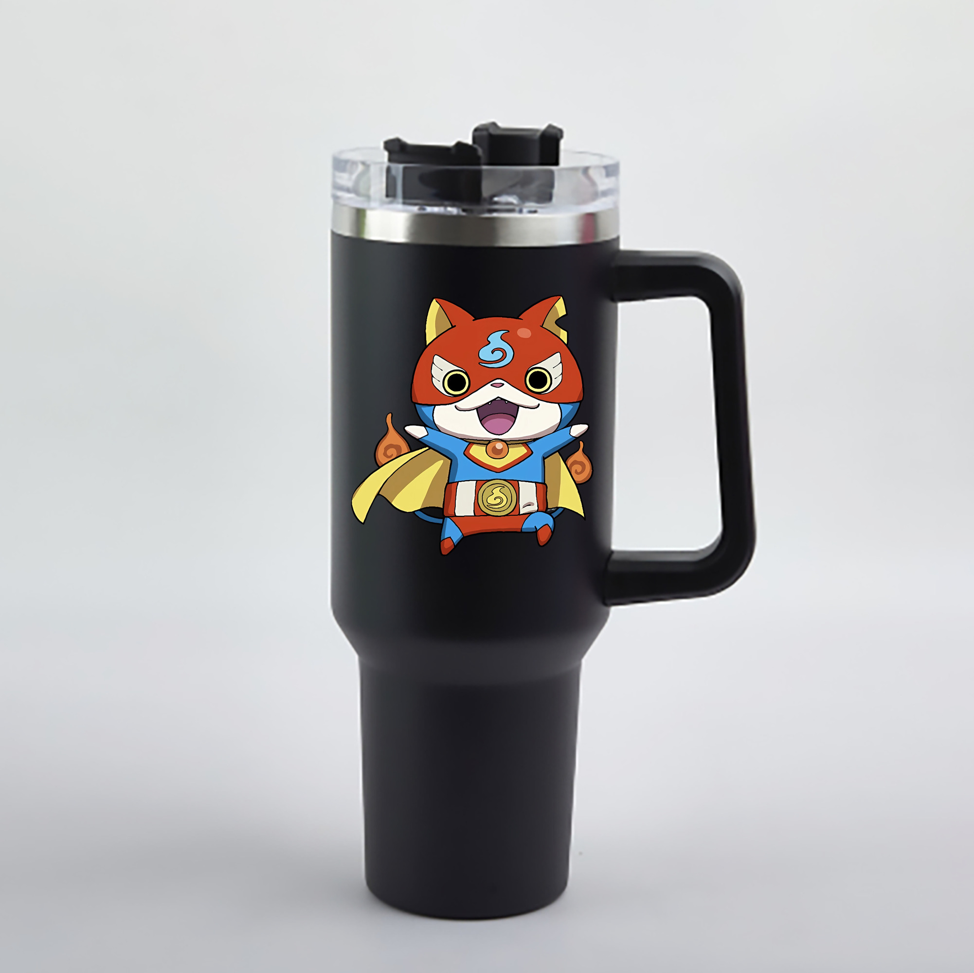 （画像用） 妖怪ウォッチ Yo-kai Watch 1200mL車用タンブラー - クリスタルステッカー（プラスチックストロー付き）