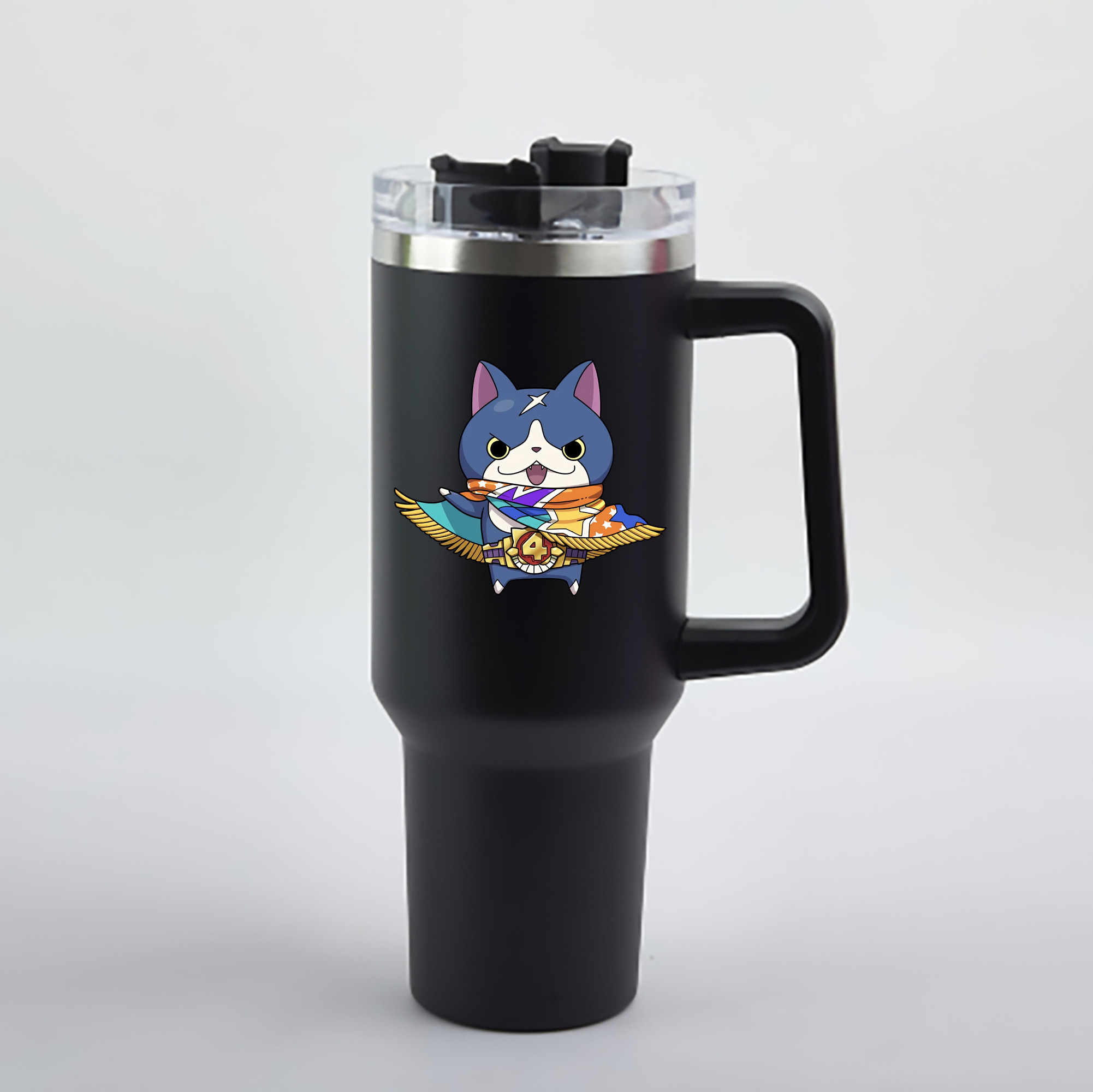 （画像用） 妖怪ウォッチ Yo-kai Watch 1200mL車用タンブラー - クリスタルステッカー（プラスチックストロー付き）