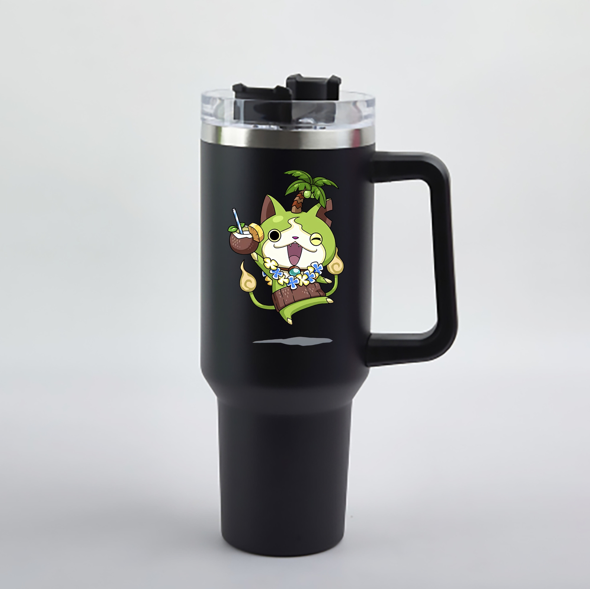 （画像用） 妖怪ウォッチ Yo-kai Watch 1200mL車用タンブラー - クリスタルステッカー（プラスチックストロー付き）