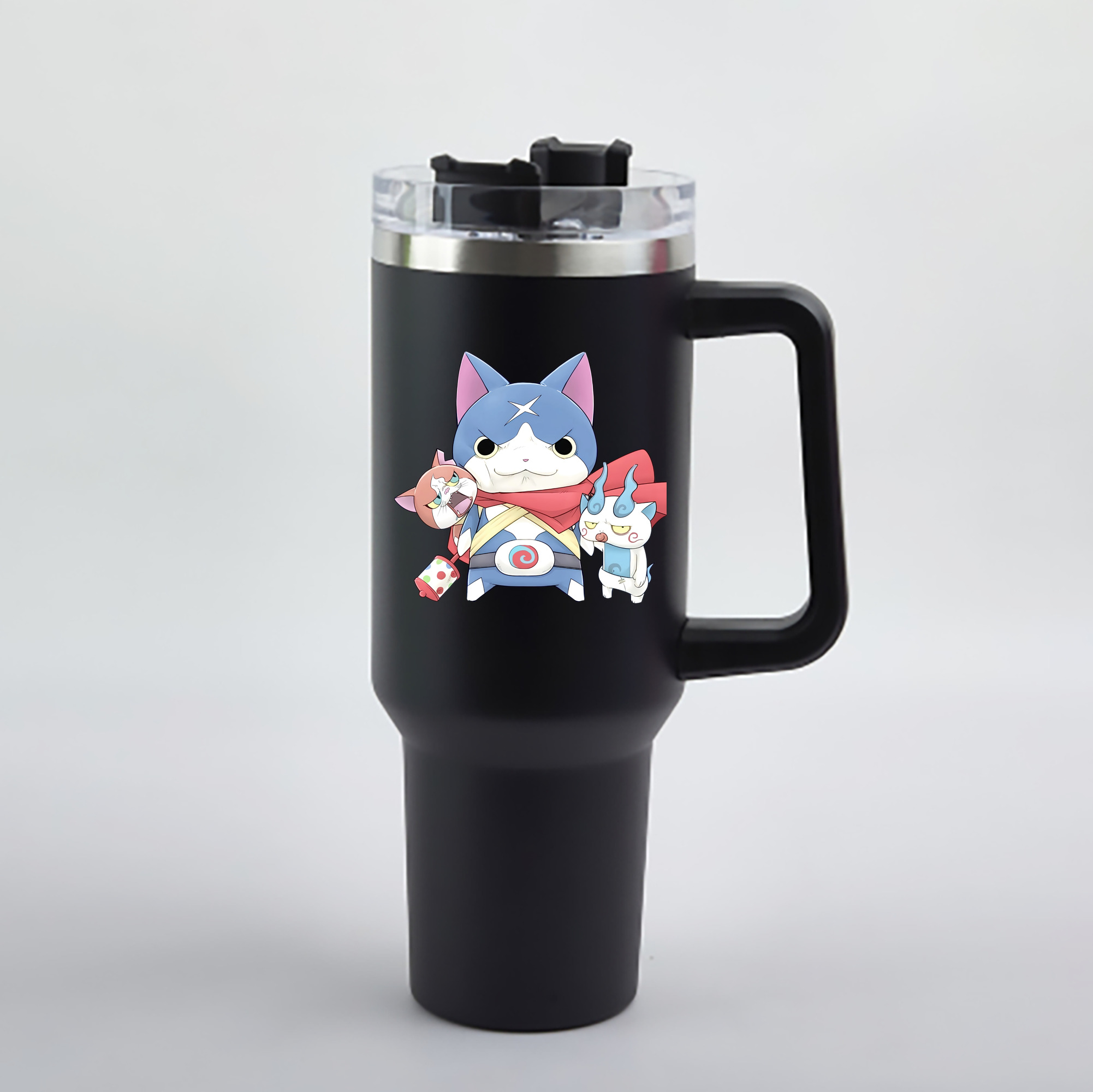（画像用） 妖怪ウォッチ Yo-kai Watch 1200mL車用タンブラー - クリスタルステッカー（プラスチックストロー付き）