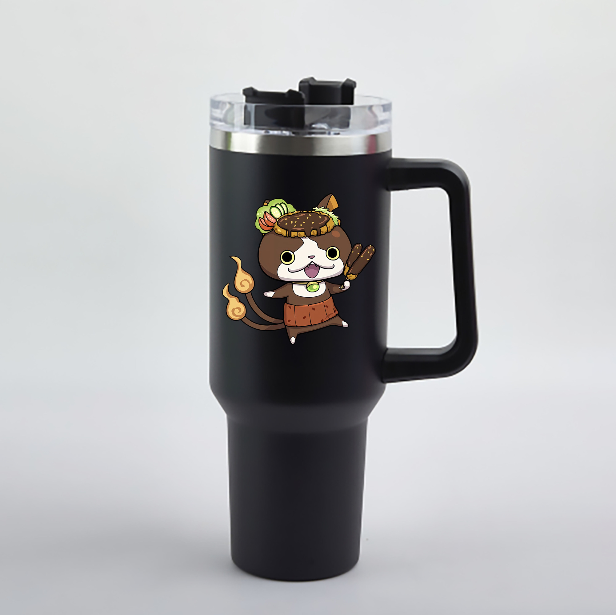 （画像用） 妖怪ウォッチ Yo-kai Watch 1200mL車用タンブラー - クリスタルステッカー（プラスチックストロー付き）