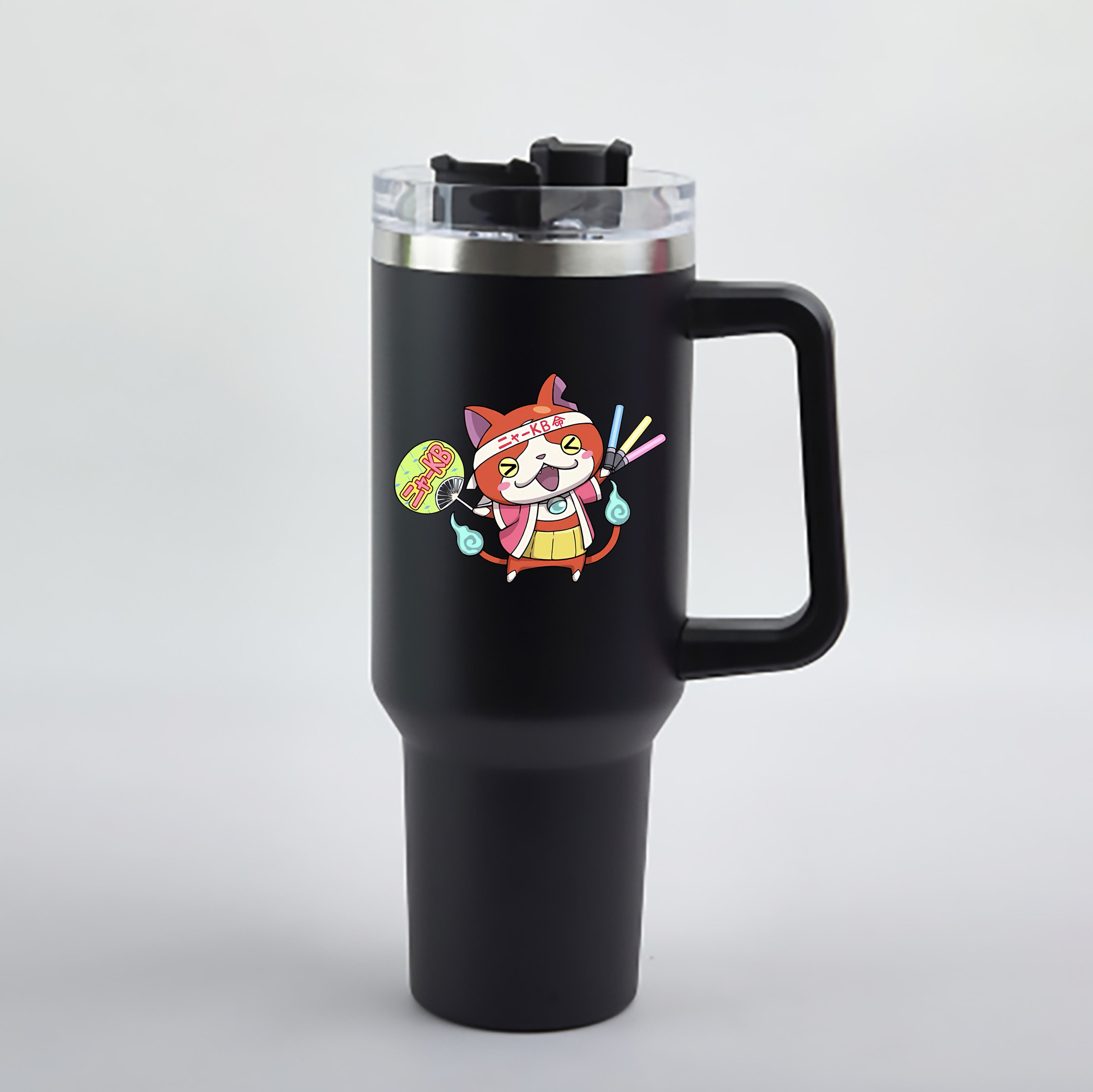 （画像用） 妖怪ウォッチ Yo-kai Watch 1200mL車用タンブラー - クリスタルステッカー（プラスチックストロー付き）