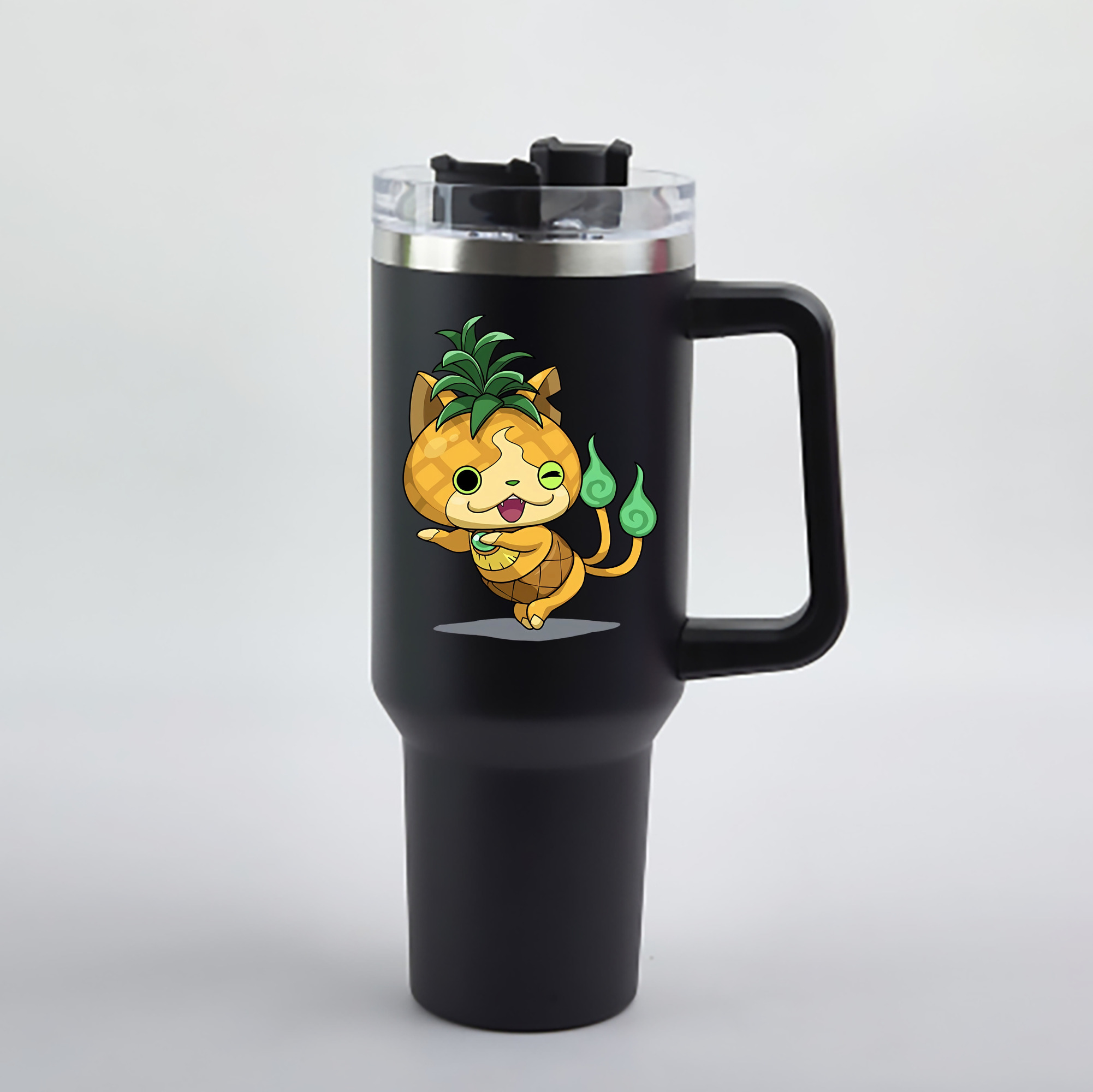 （画像用） 妖怪ウォッチ Yo-kai Watch 1200mL車用タンブラー - クリスタルステッカー（プラスチックストロー付き）
