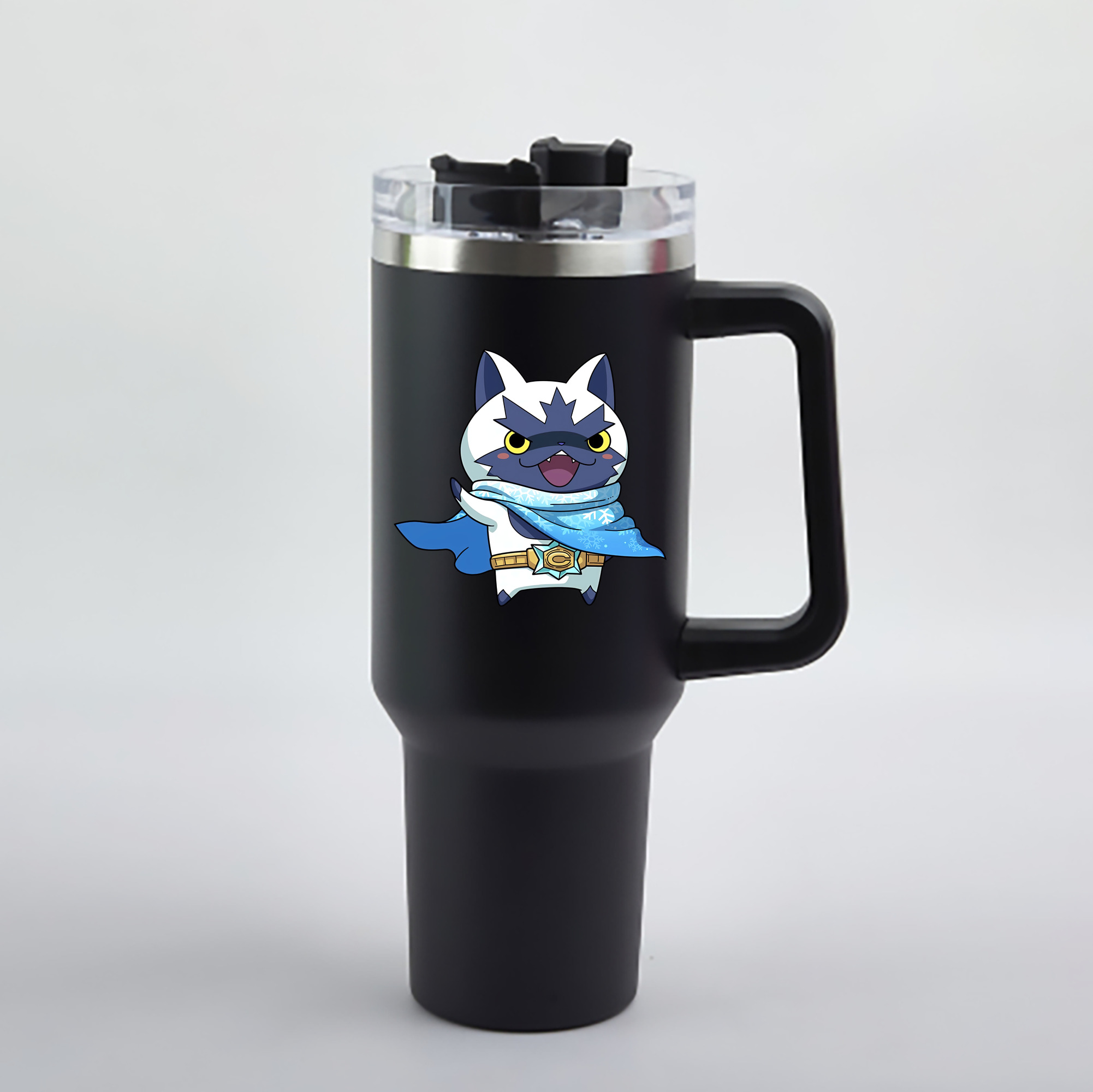 （画像用） 妖怪ウォッチ Yo-kai Watch 1200mL車用タンブラー - クリスタルステッカー（プラスチックストロー付き）