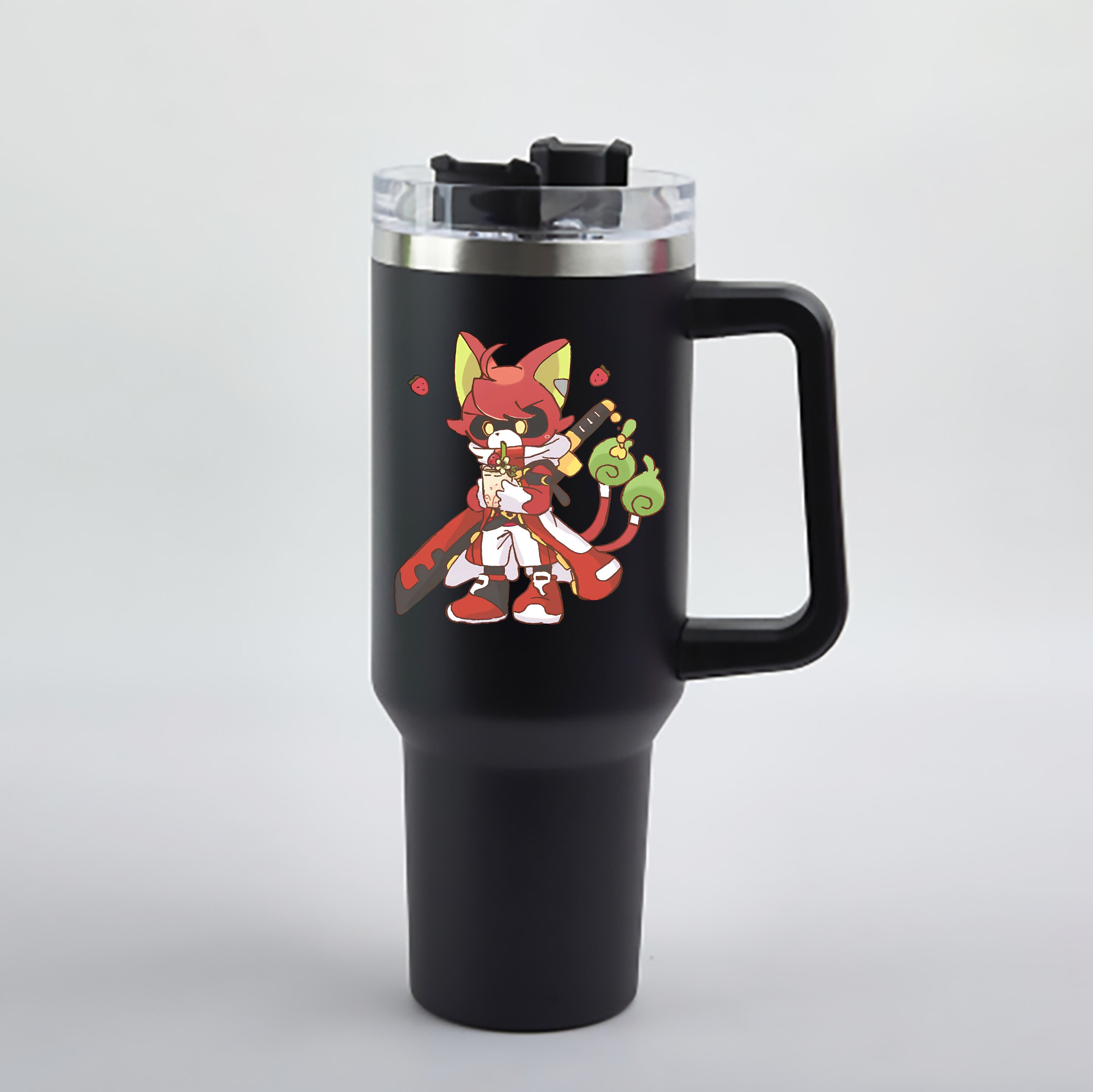 （画像用） 妖怪ウォッチ Yo-kai Watch 1200mL車用タンブラー - クリスタルステッカー（プラスチックストロー付き）