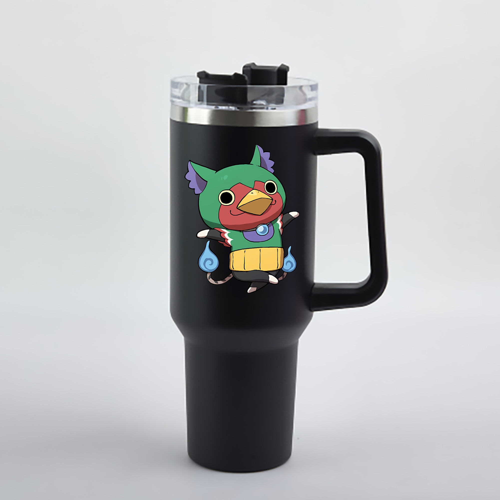 （画像用） 妖怪ウォッチ Yo-kai Watch 1200mL車用タンブラー - クリスタルステッカー（プラスチックストロー付き）