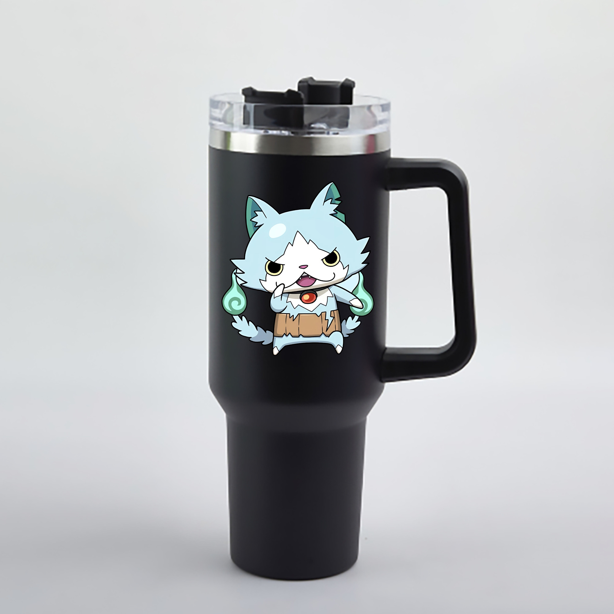 （画像用） 妖怪ウォッチ Yo-kai Watch 1200mL車用タンブラー - クリスタルステッカー（プラスチックストロー付き）