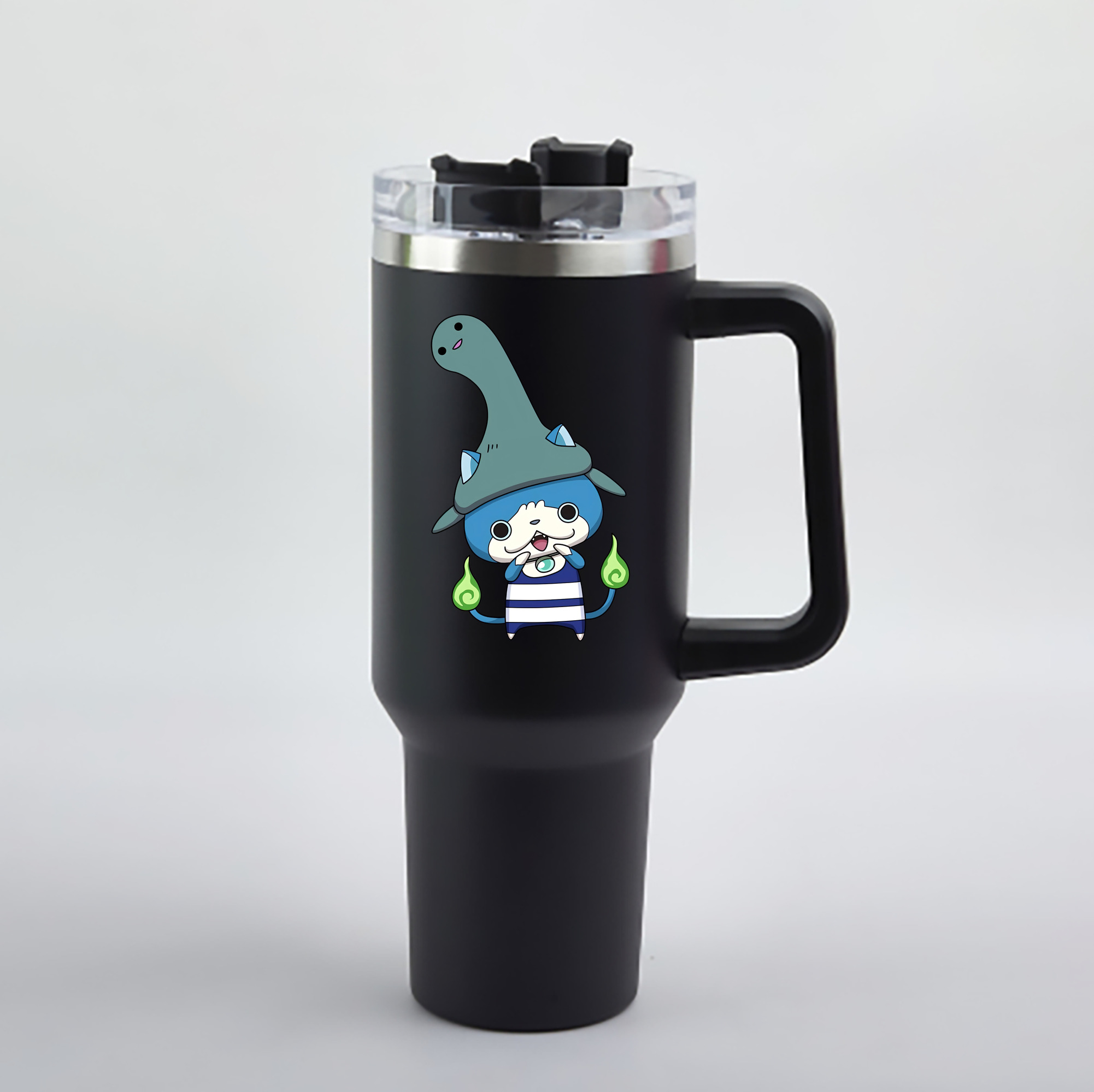 （画像用） 妖怪ウォッチ Yo-kai Watch 1200mL車用タンブラー - クリスタルステッカー（プラスチックストロー付き）