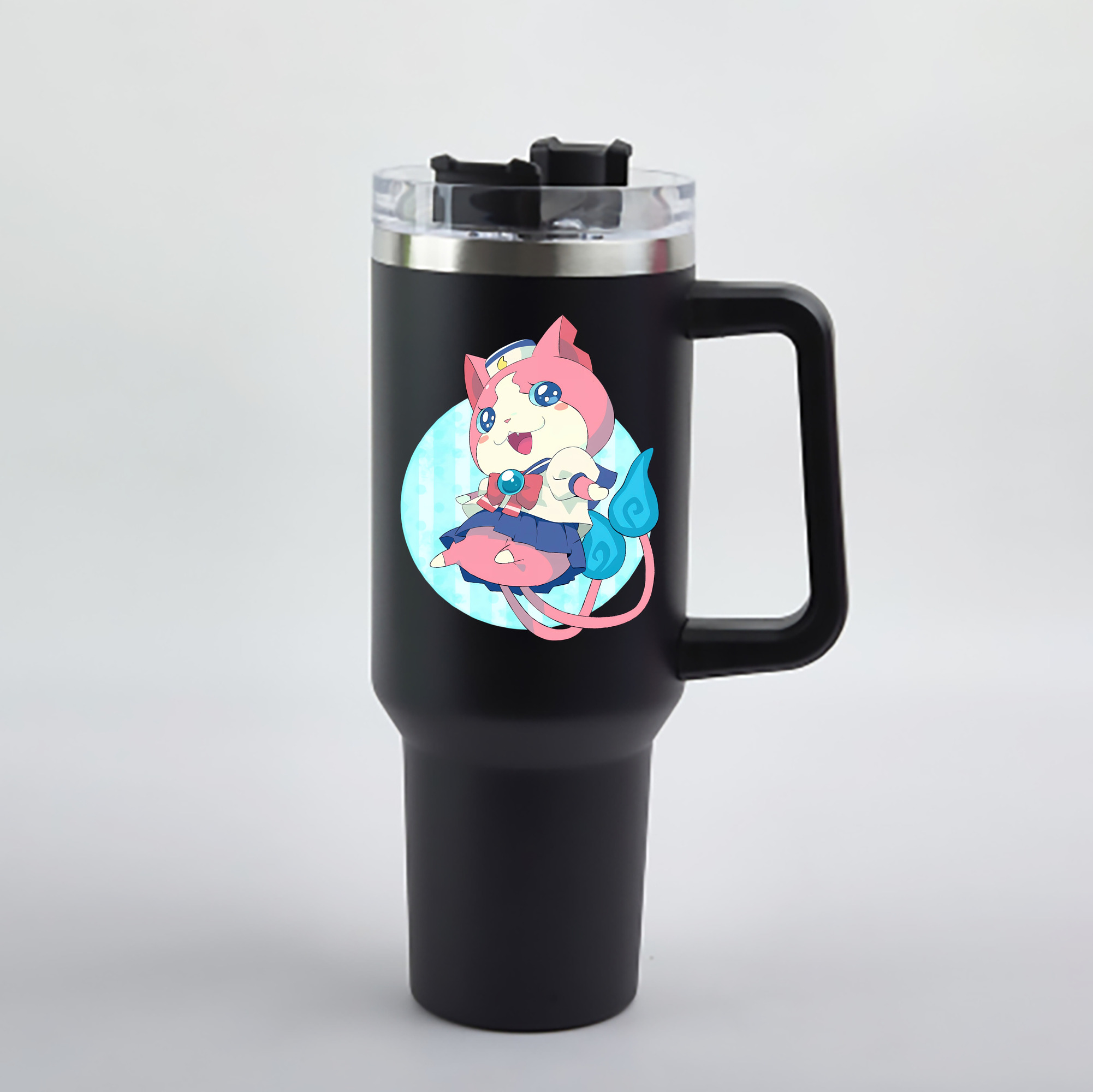 （画像用） 妖怪ウォッチ Yo-kai Watch 1200mL車用タンブラー - クリスタルステッカー（プラスチックストロー付き）