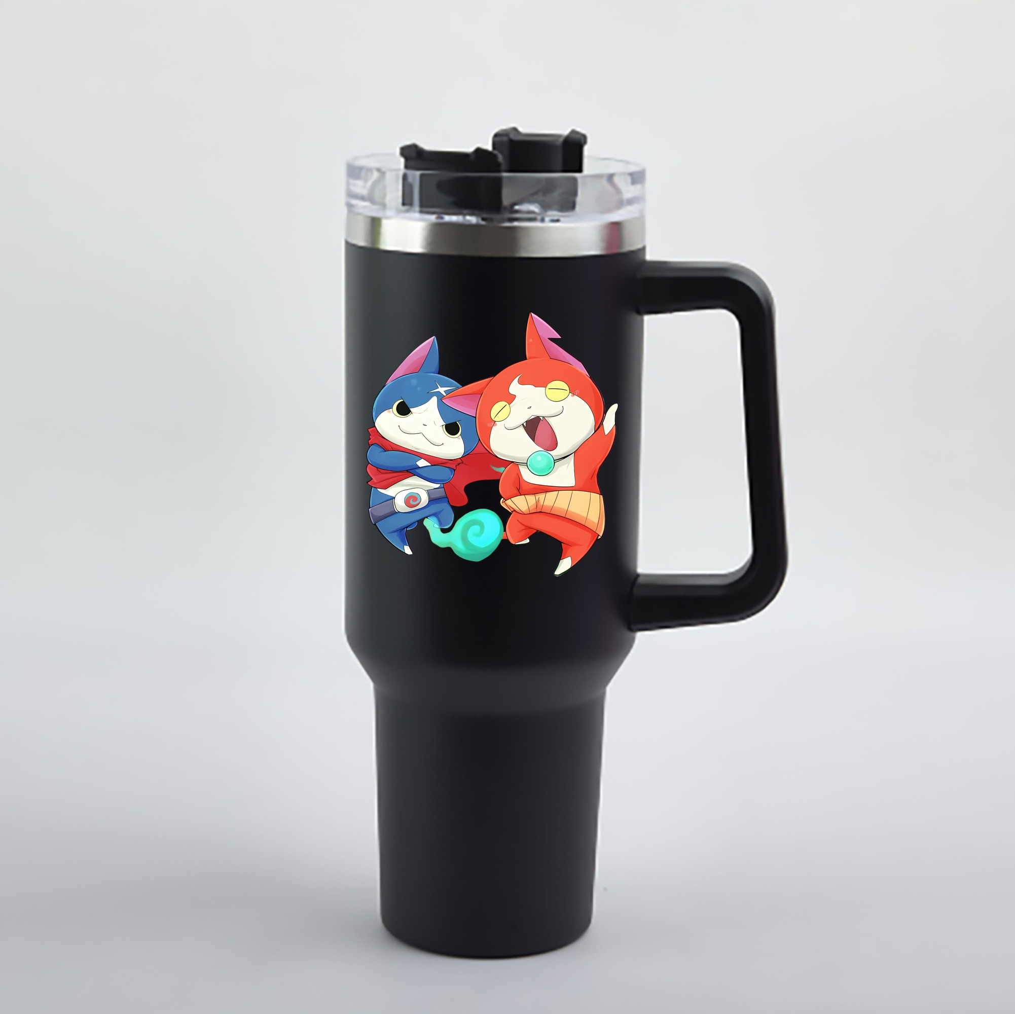 （画像用） 妖怪ウォッチ Yo-kai Watch 1200mL車用タンブラー - クリスタルステッカー（プラスチックストロー付き）