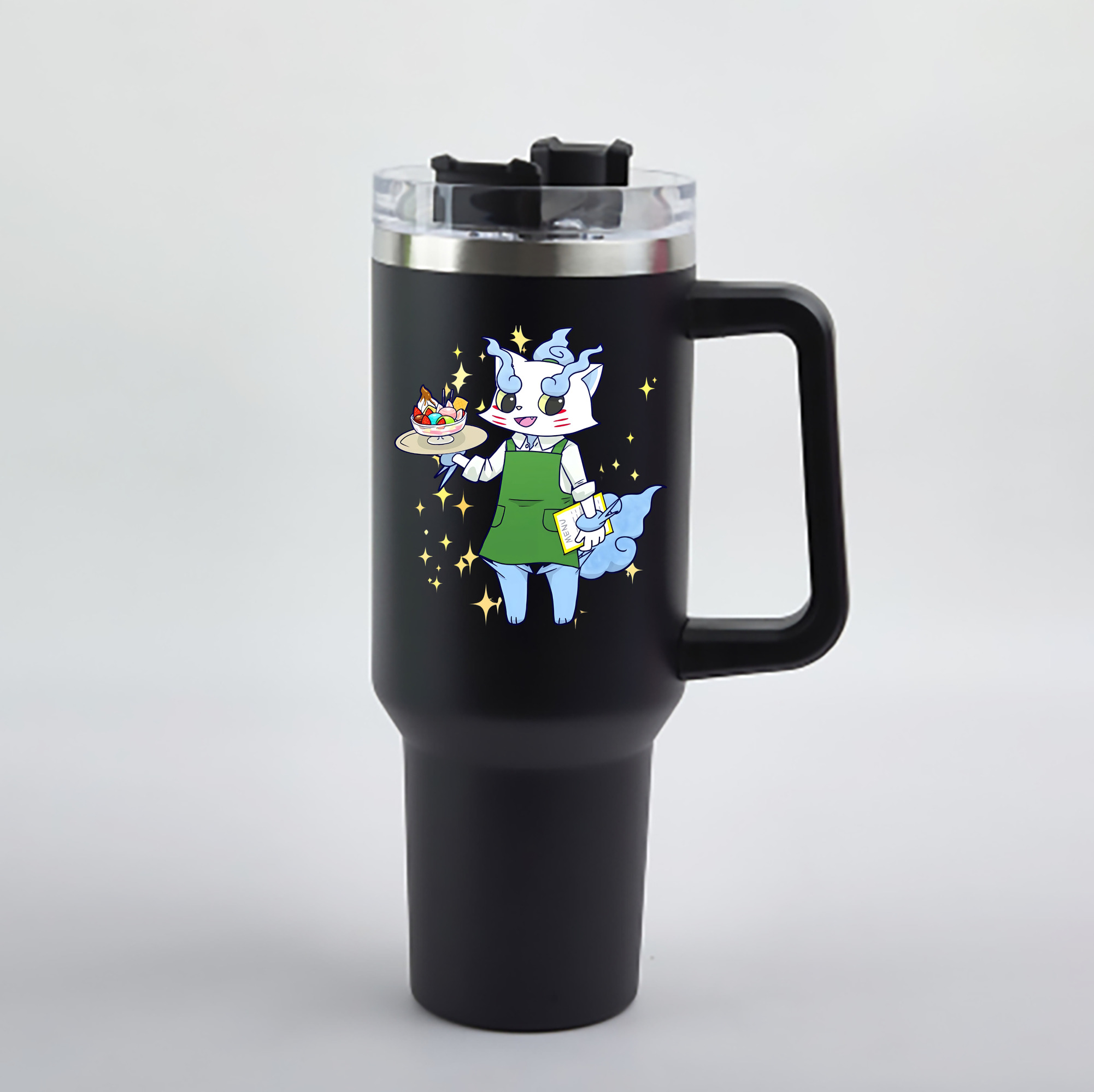 （画像用） 妖怪ウォッチ Yo-kai Watch 1200mL車用タンブラー - クリスタルステッカー（プラスチックストロー付き）