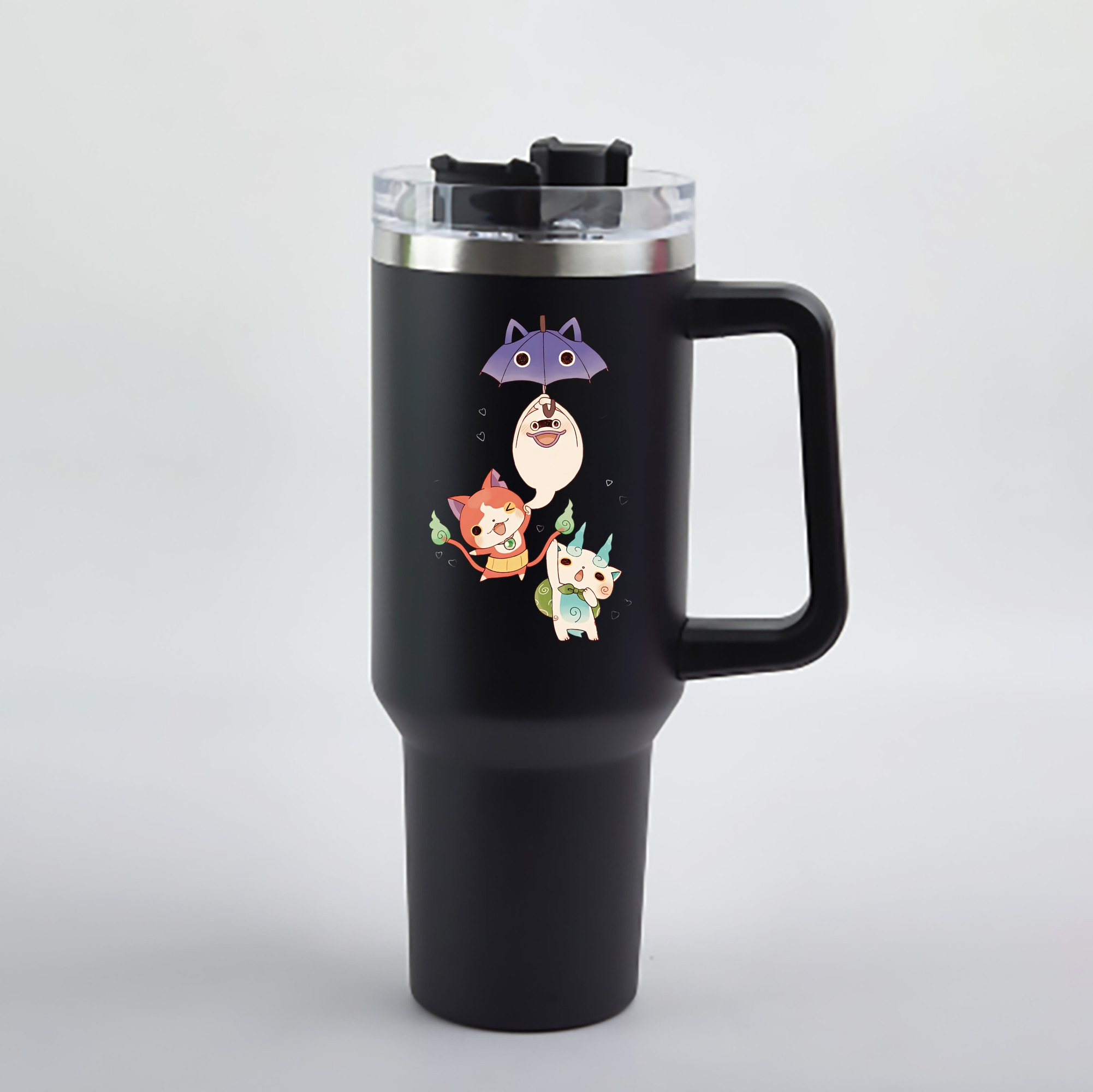 （画像用） 妖怪ウォッチ Yo-kai Watch 1200mL車用タンブラー - クリスタルステッカー（プラスチックストロー付き）