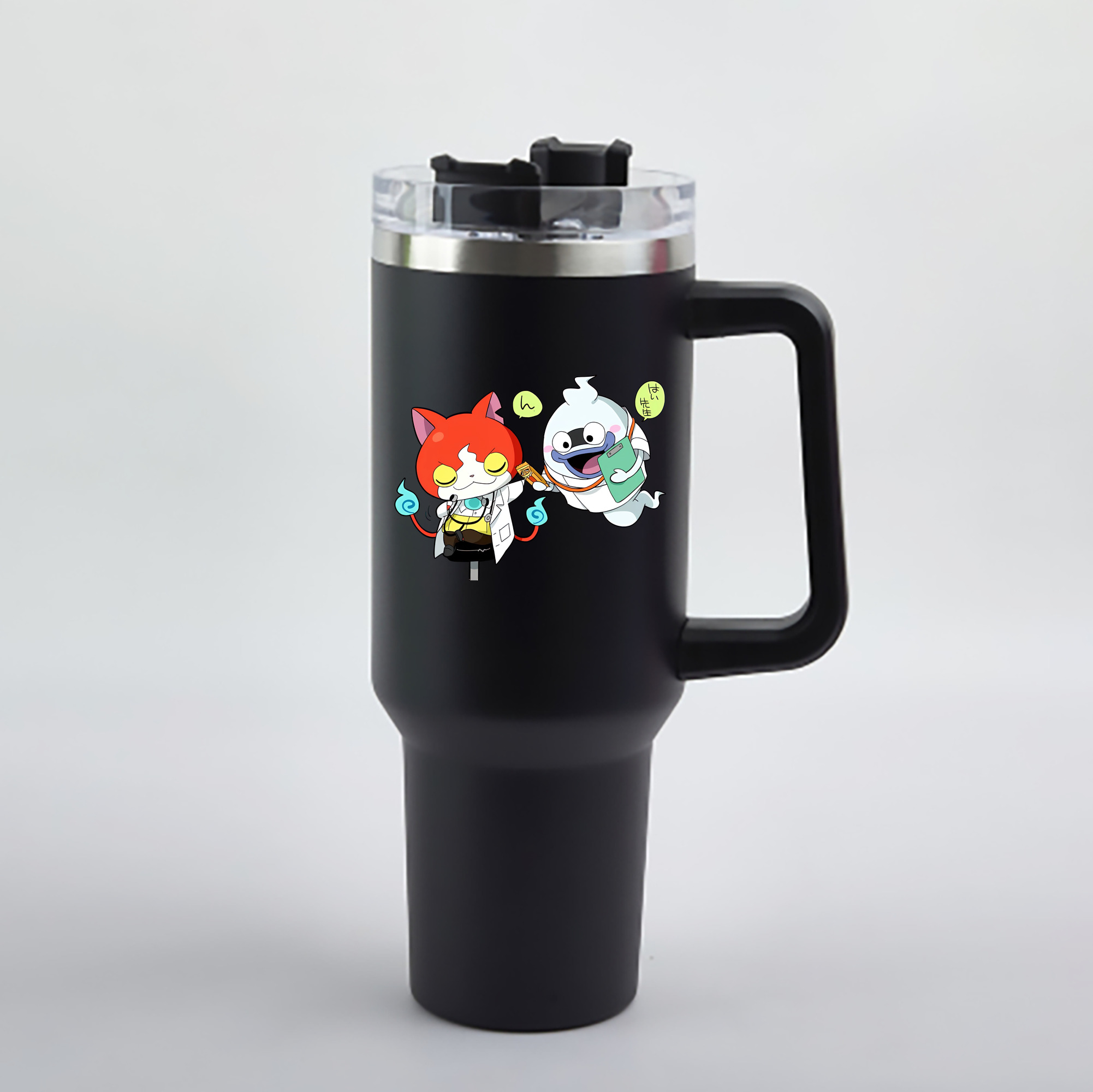 （画像用） 妖怪ウォッチ Yo-kai Watch 1200mL車用タンブラー - クリスタルステッカー（プラスチックストロー付き）