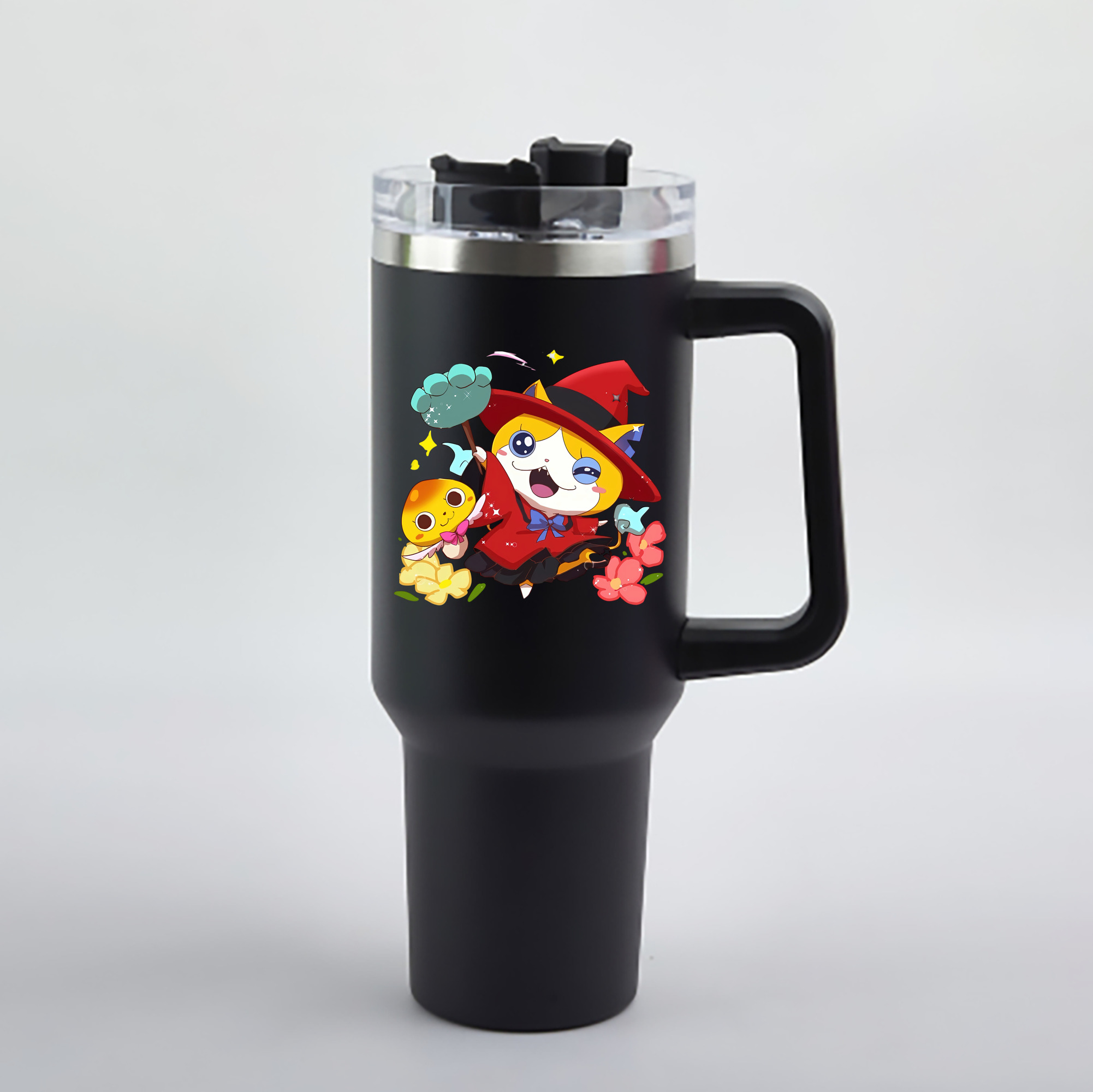（画像用） 妖怪ウォッチ Yo-kai Watch 1200mL車用タンブラー - クリスタルステッカー（プラスチックストロー付き）