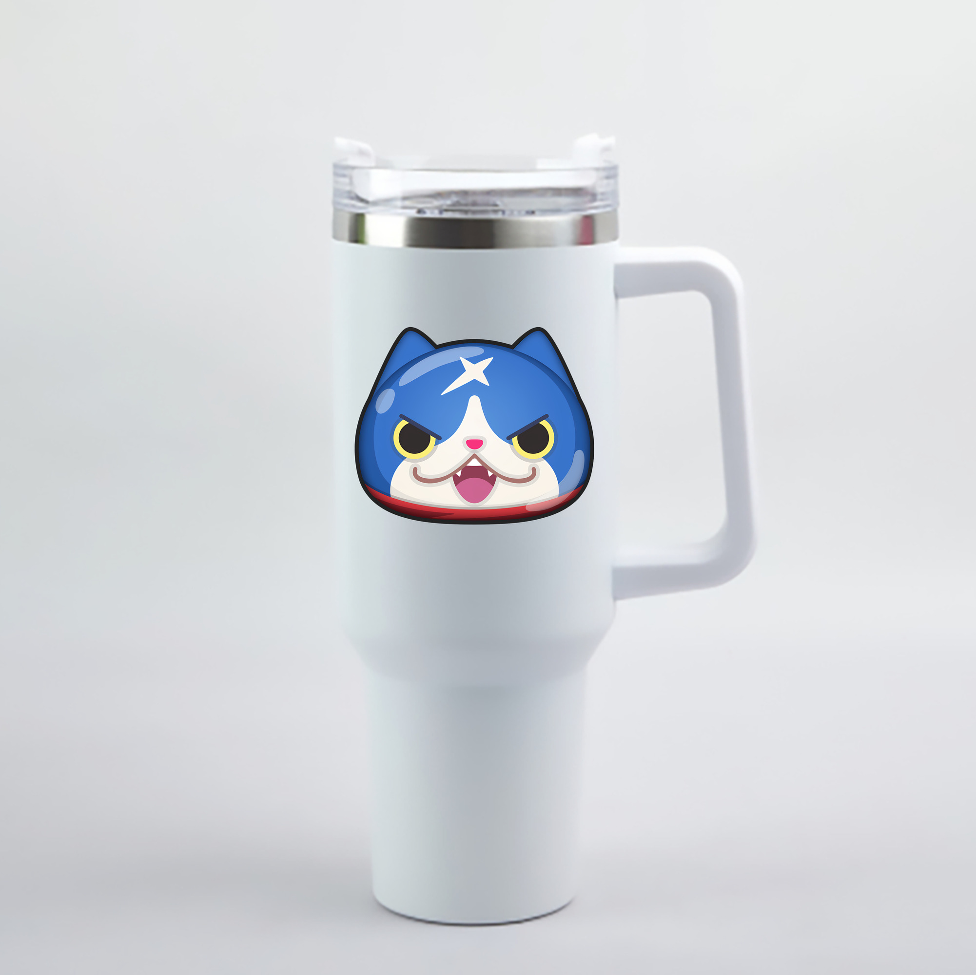 （画像用） 妖怪ウォッチ Yo-kai Watch 1200mL車用タンブラー - クリスタルステッカー（プラスチックストロー付き）