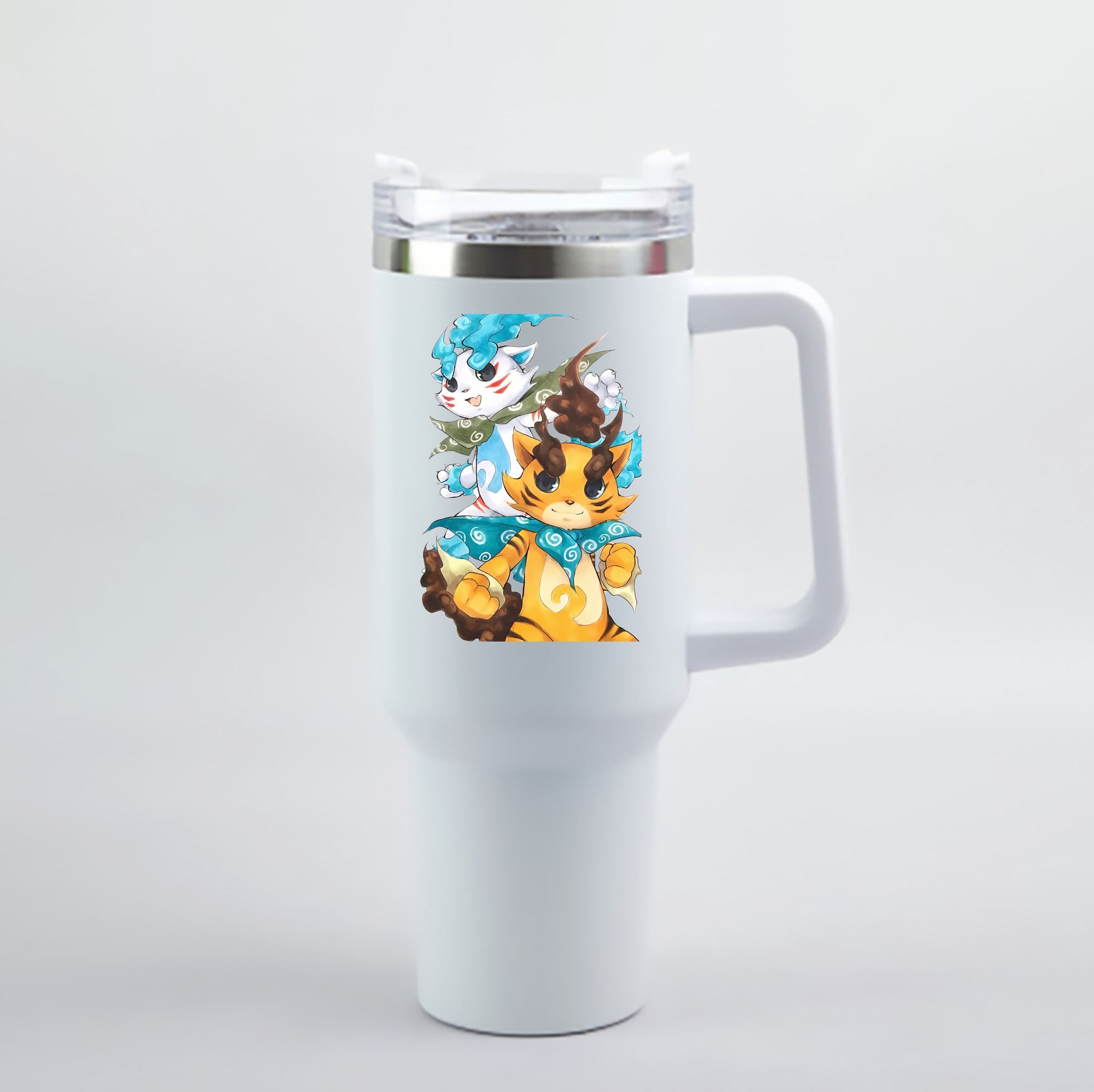 （画像用） 妖怪ウォッチ Yo-kai Watch 1200mL車用タンブラー - クリスタルステッカー（プラスチックストロー付き）