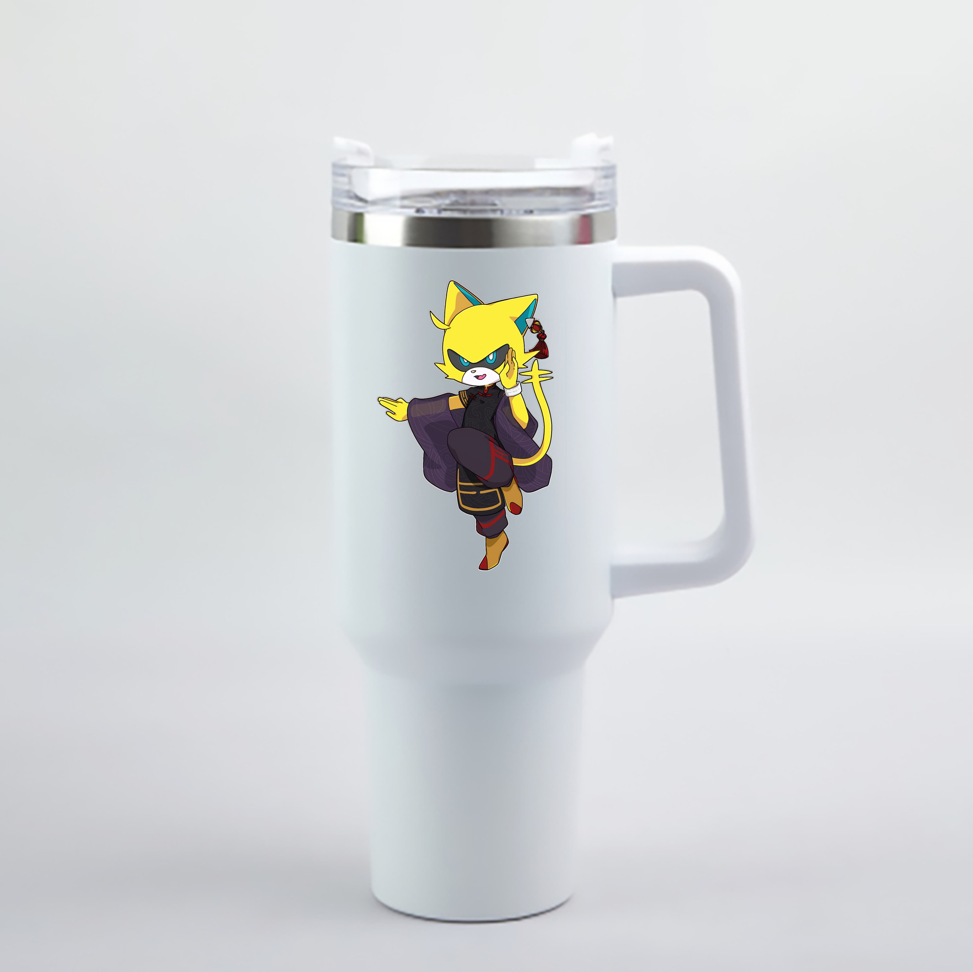（画像用） 妖怪ウォッチ Yo-kai Watch 1200mL車用タンブラー - クリスタルステッカー（プラスチックストロー付き）