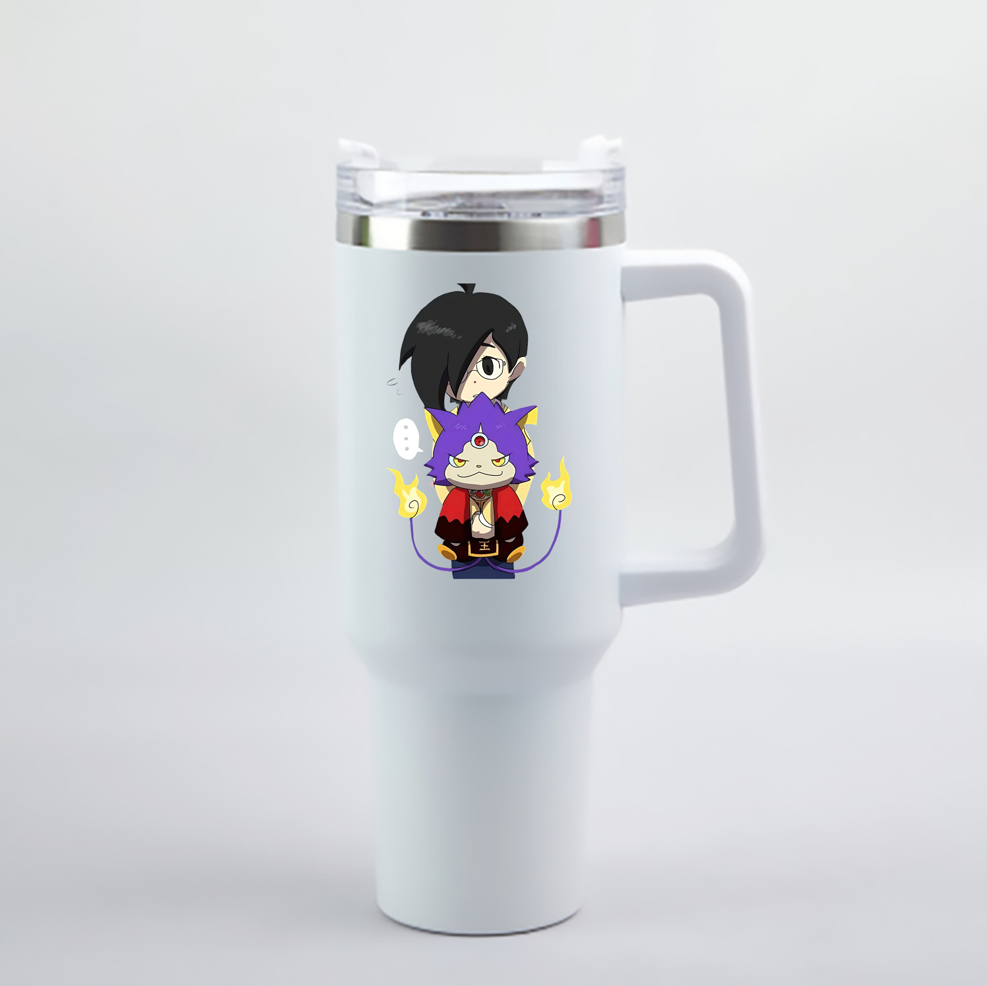 （画像用） 妖怪ウォッチ Yo-kai Watch 1200mL車用タンブラー - クリスタルステッカー（プラスチックストロー付き）