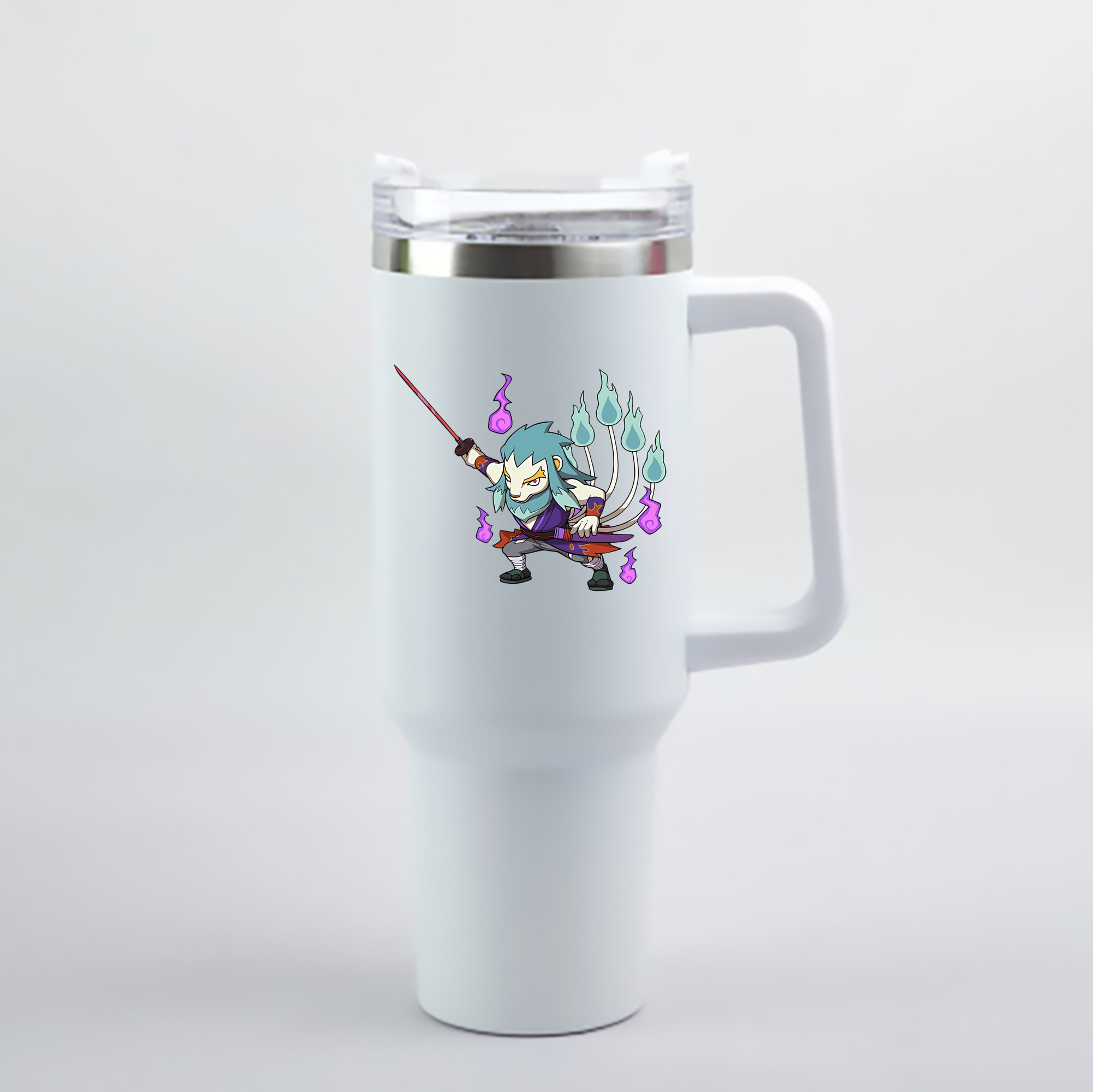 （画像用） 妖怪ウォッチ Yo-kai Watch 1200mL車用タンブラー - クリスタルステッカー（プラスチックストロー付き）