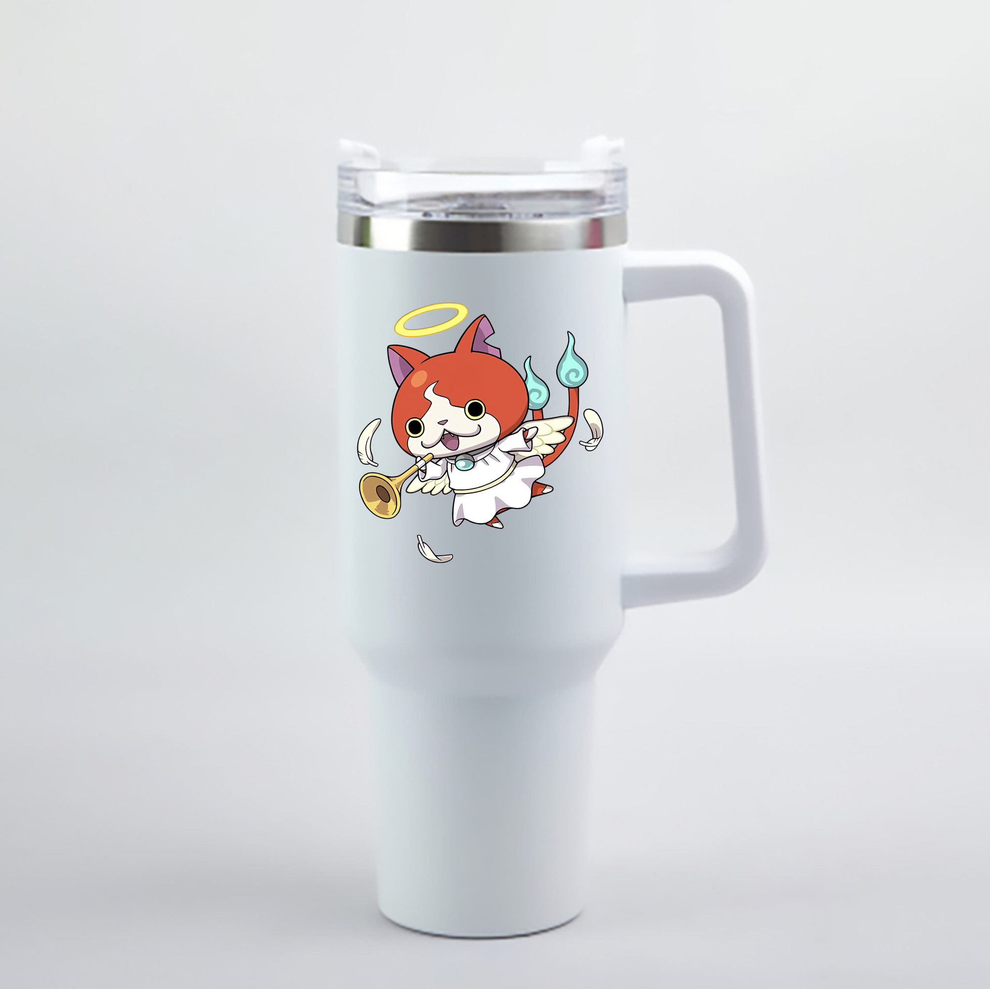 （画像用） 妖怪ウォッチ Yo-kai Watch 1200mL車用タンブラー - クリスタルステッカー（プラスチックストロー付き）