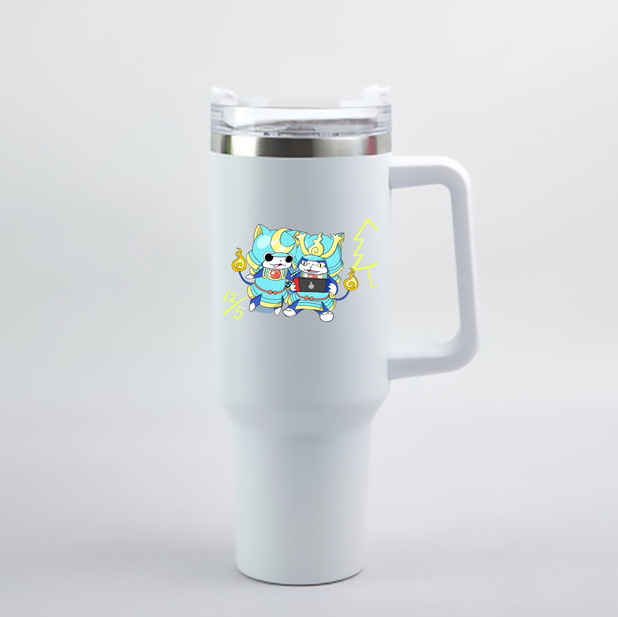 （画像用） 妖怪ウォッチ Yo-kai Watch 1200mL車用タンブラー - クリスタルステッカー（プラスチックストロー付き）