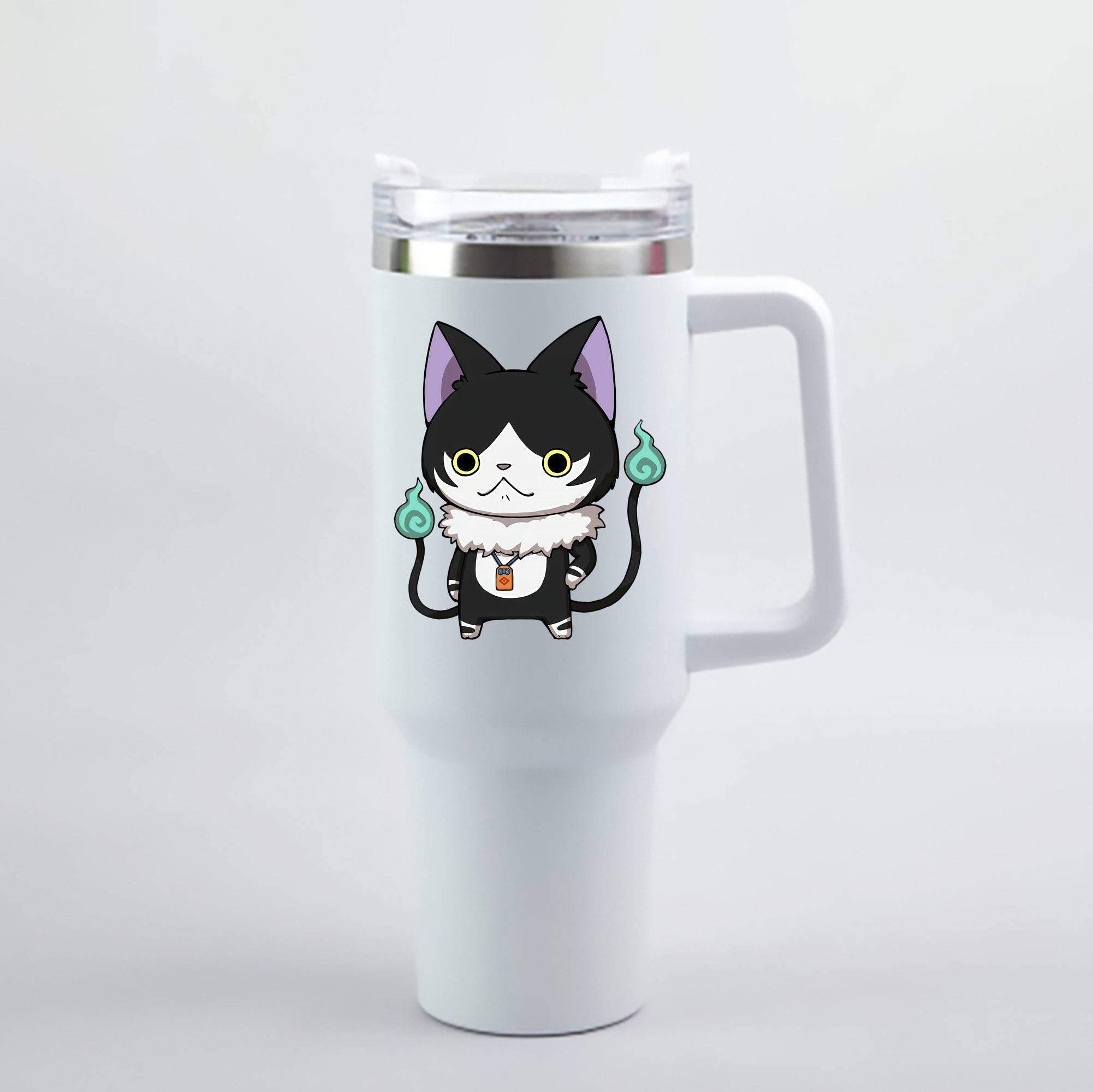 （画像用） 妖怪ウォッチ Yo-kai Watch 1200mL車用タンブラー - クリスタルステッカー（プラスチックストロー付き）