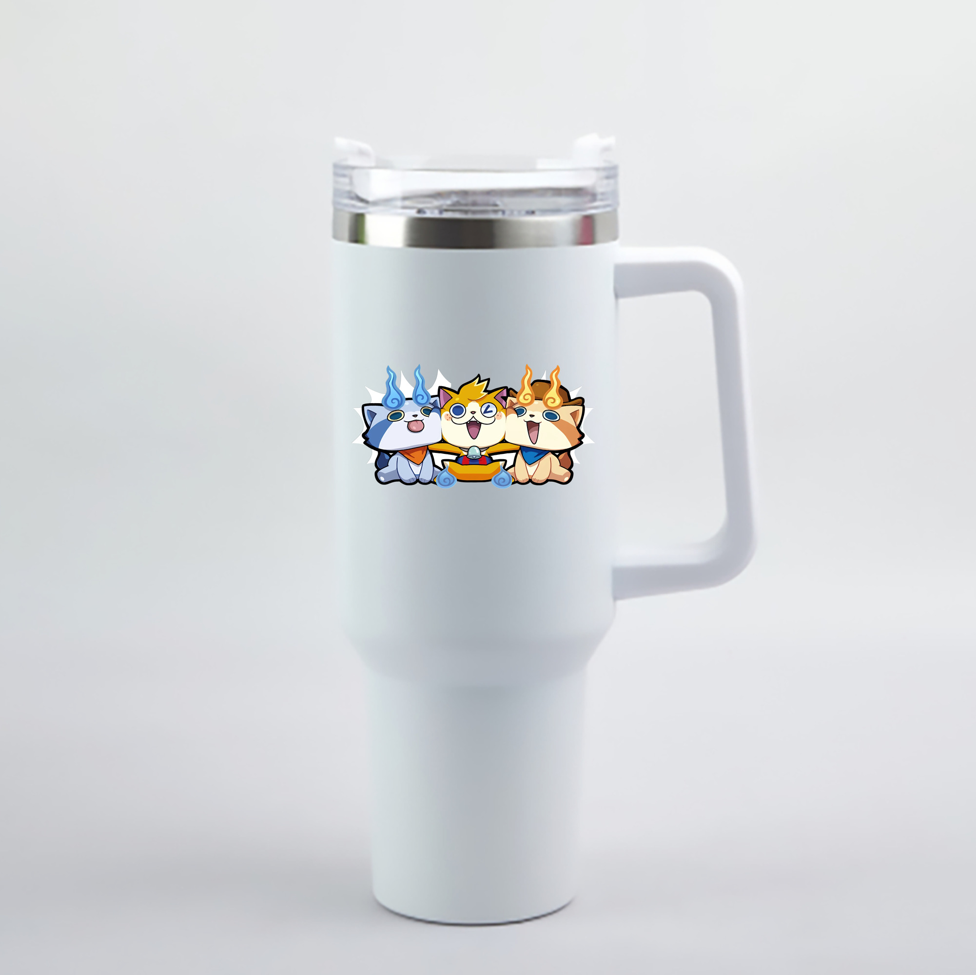 （画像用） 妖怪ウォッチ Yo-kai Watch 1200mL車用タンブラー - クリスタルステッカー（プラスチックストロー付き）