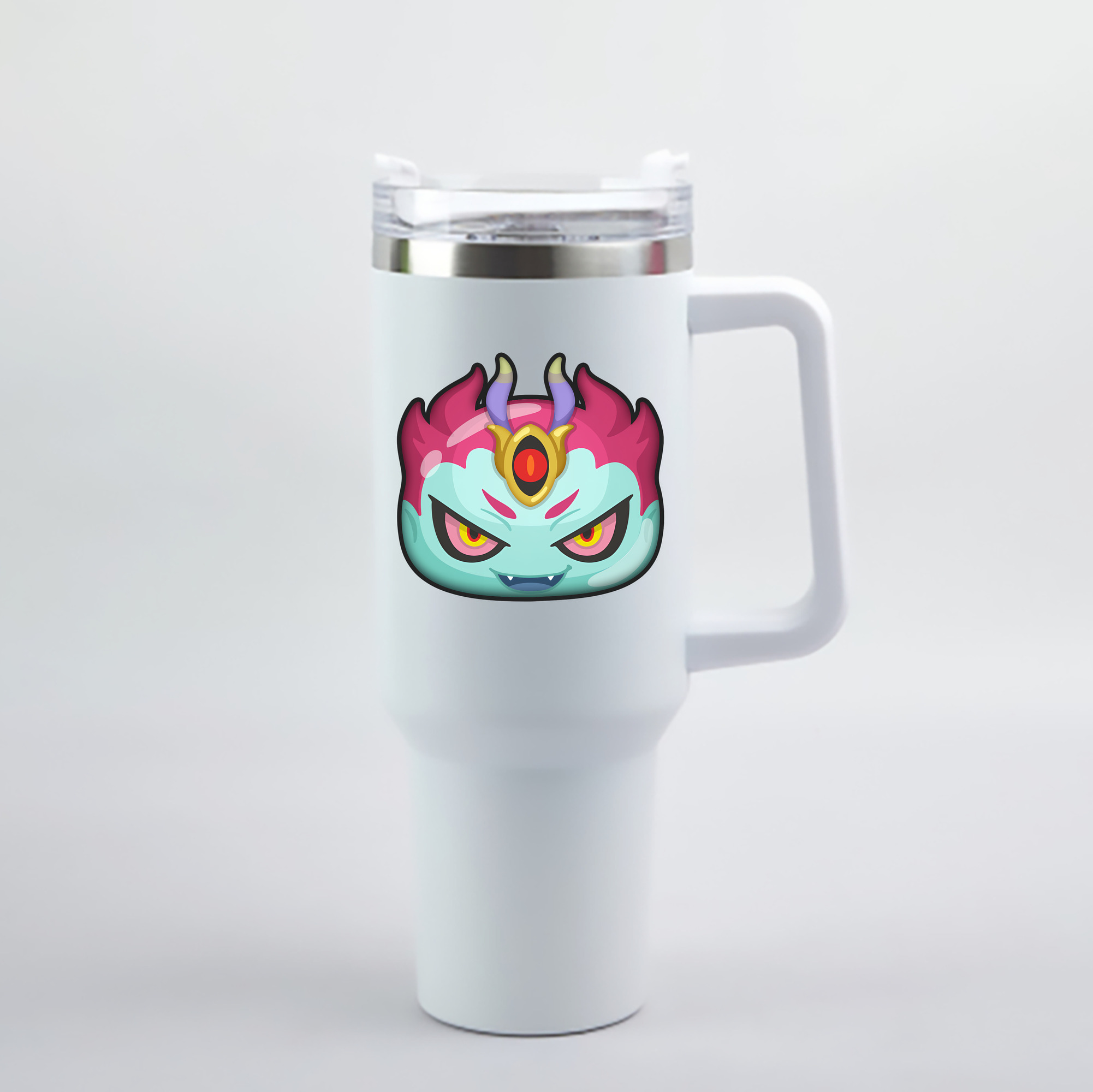 （画像用） 妖怪ウォッチ Yo-kai Watch 1200mL車用タンブラー - クリスタルステッカー（プラスチックストロー付き）