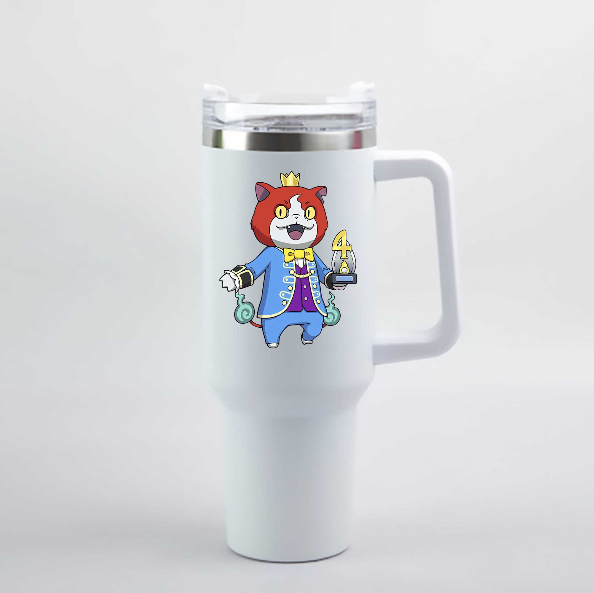 （画像用） 妖怪ウォッチ Yo-kai Watch 1200mL車用タンブラー - クリスタルステッカー（プラスチックストロー付き）